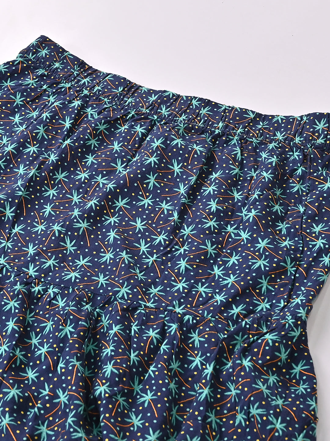 Women Navy Floral A Line Mini Skirt
