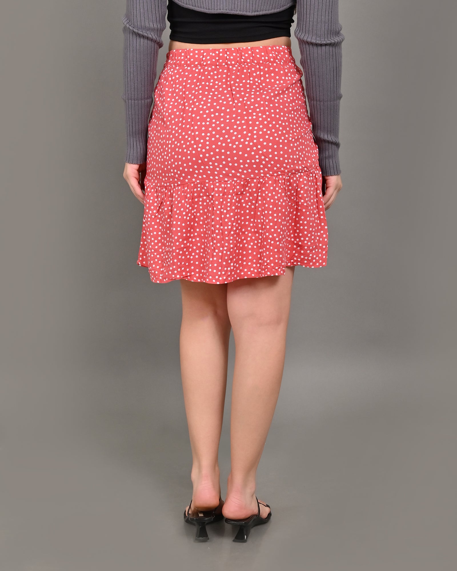 Women Pink Floral A Line Mini Skirt