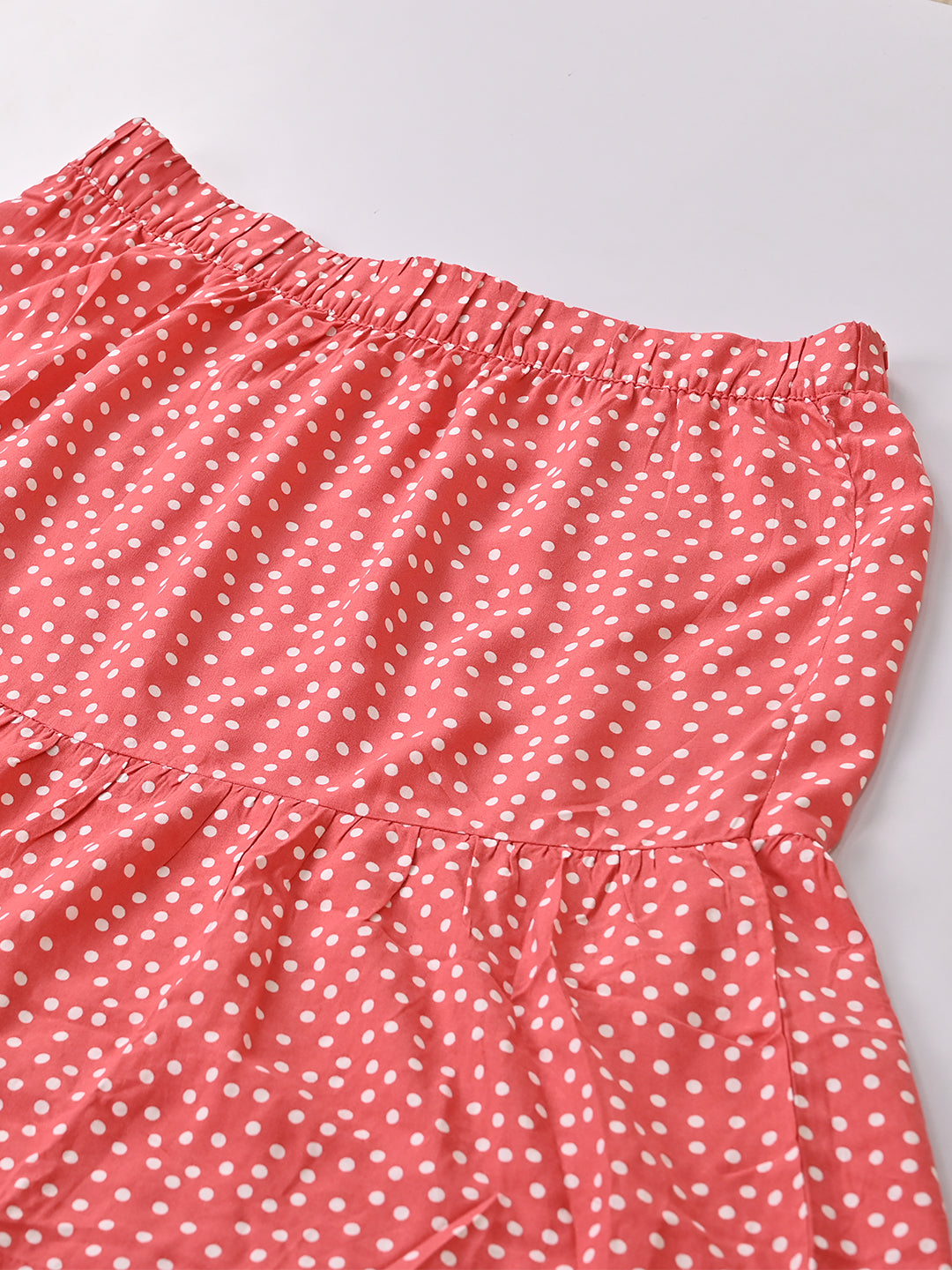 Women Pink Floral A Line Mini Skirt