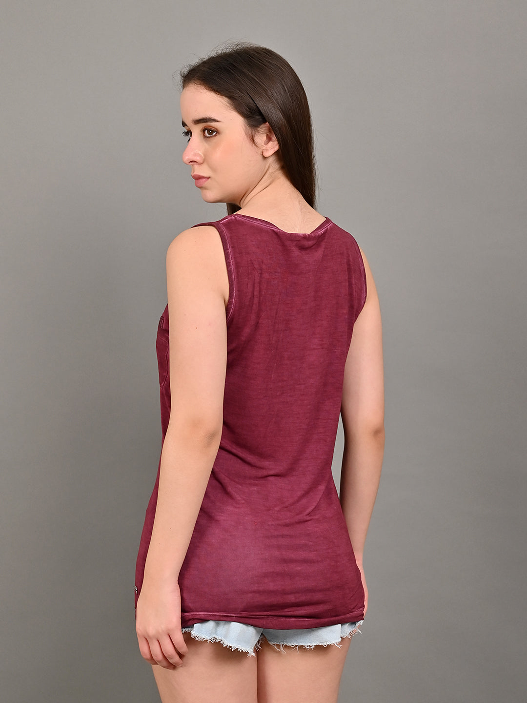 Women Wine Pocket Tank Top