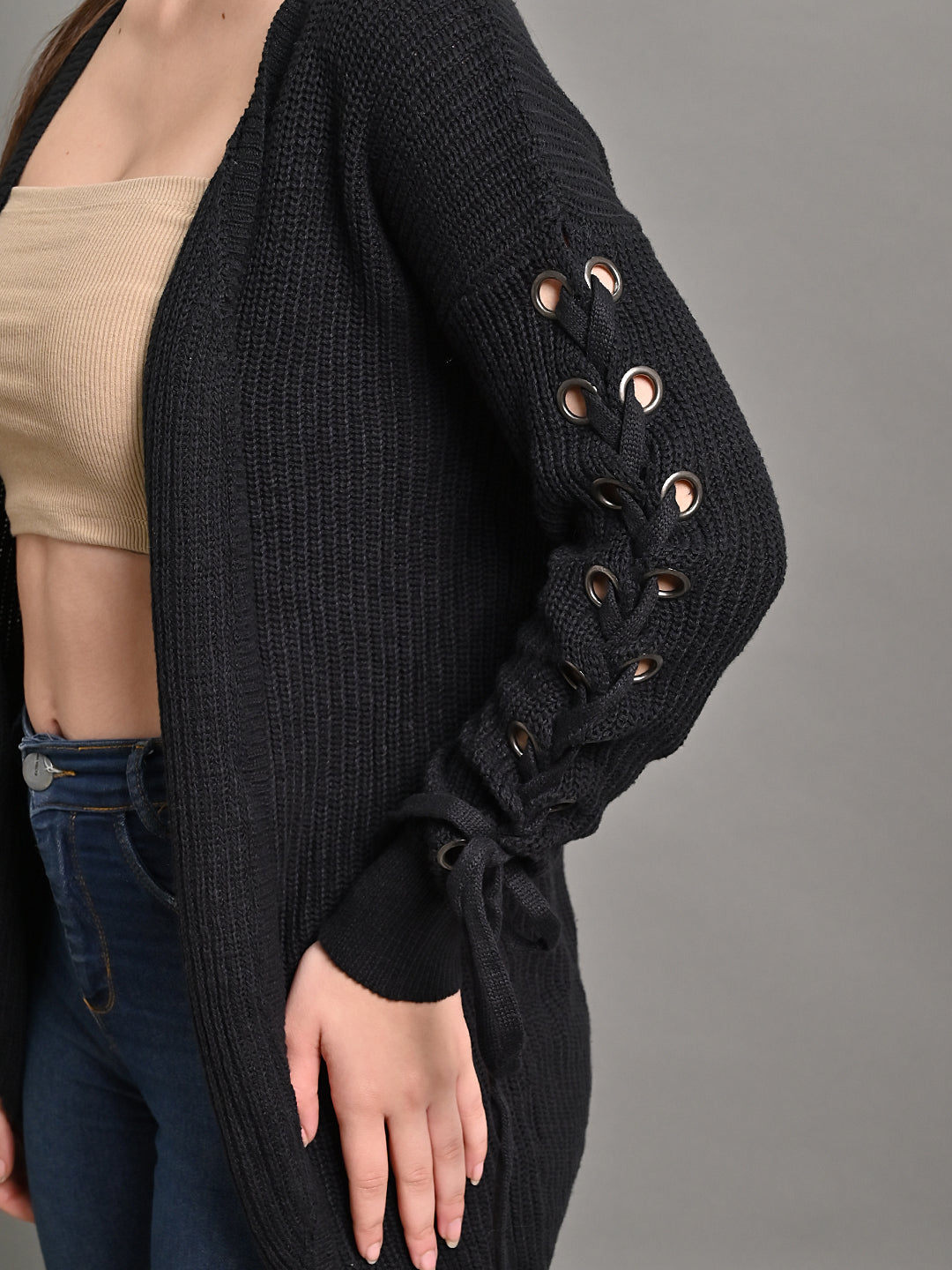 Women Black Cardigan Shrug