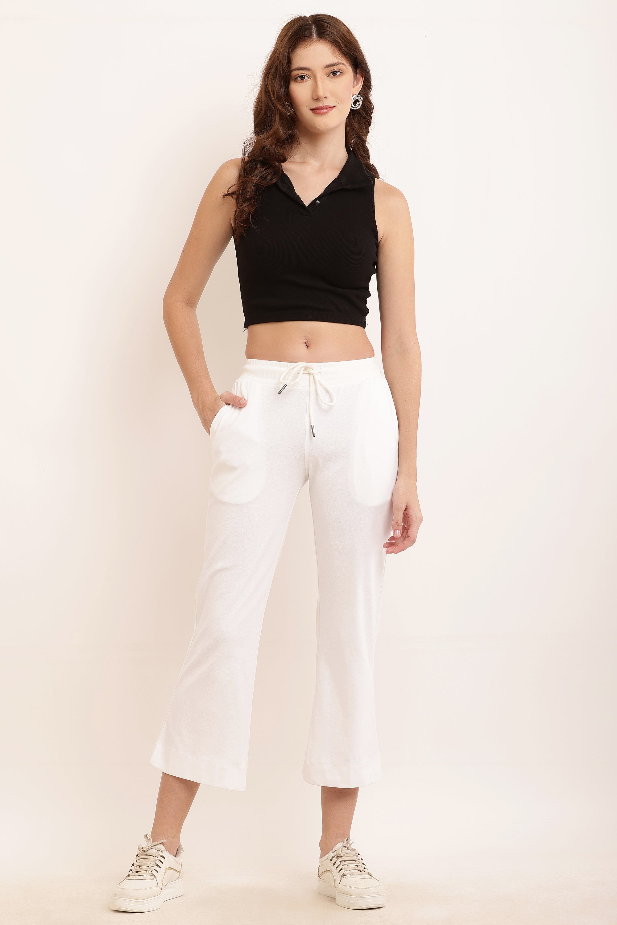 Women White Wide Leg Pants