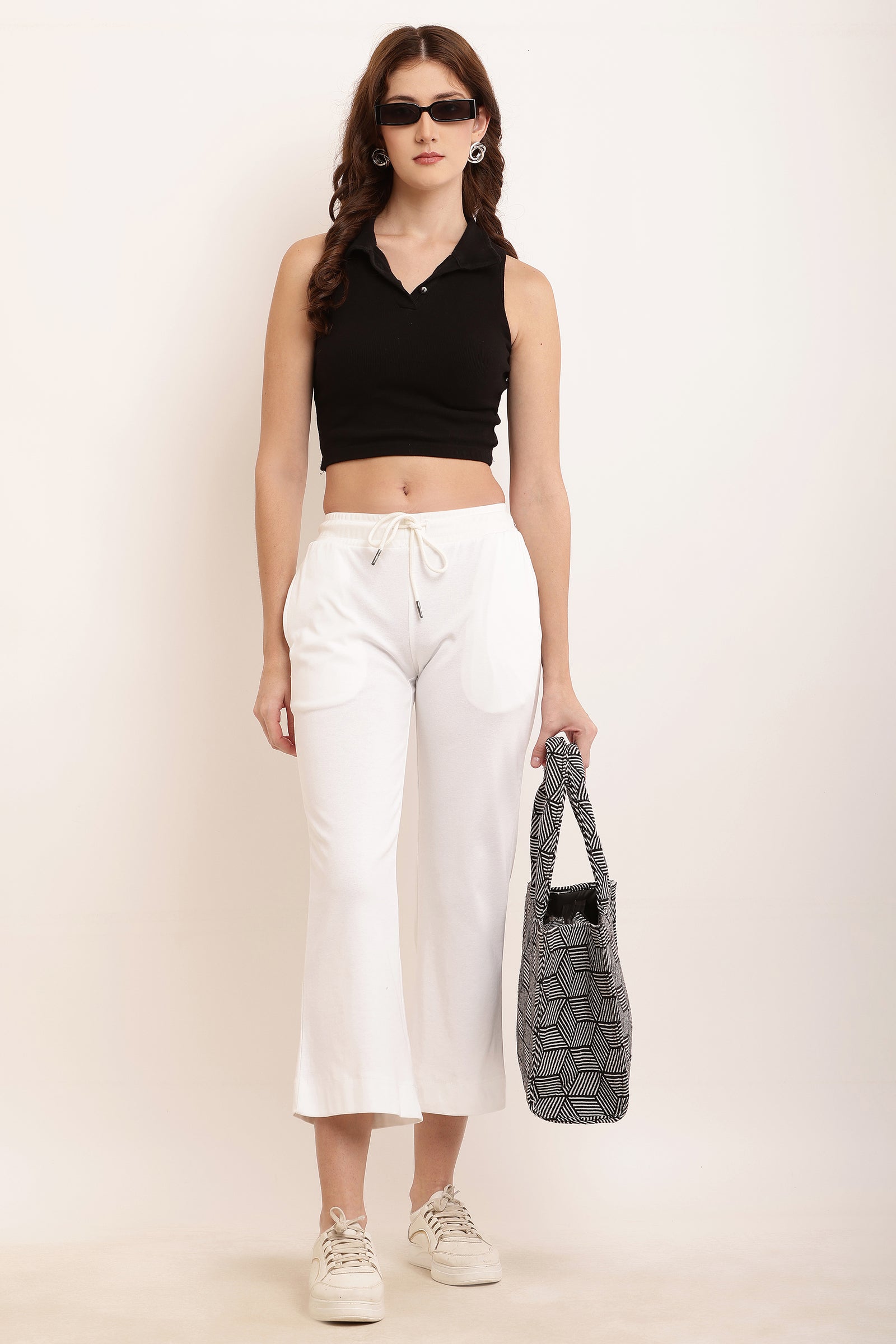 Women White Wide Leg Pants