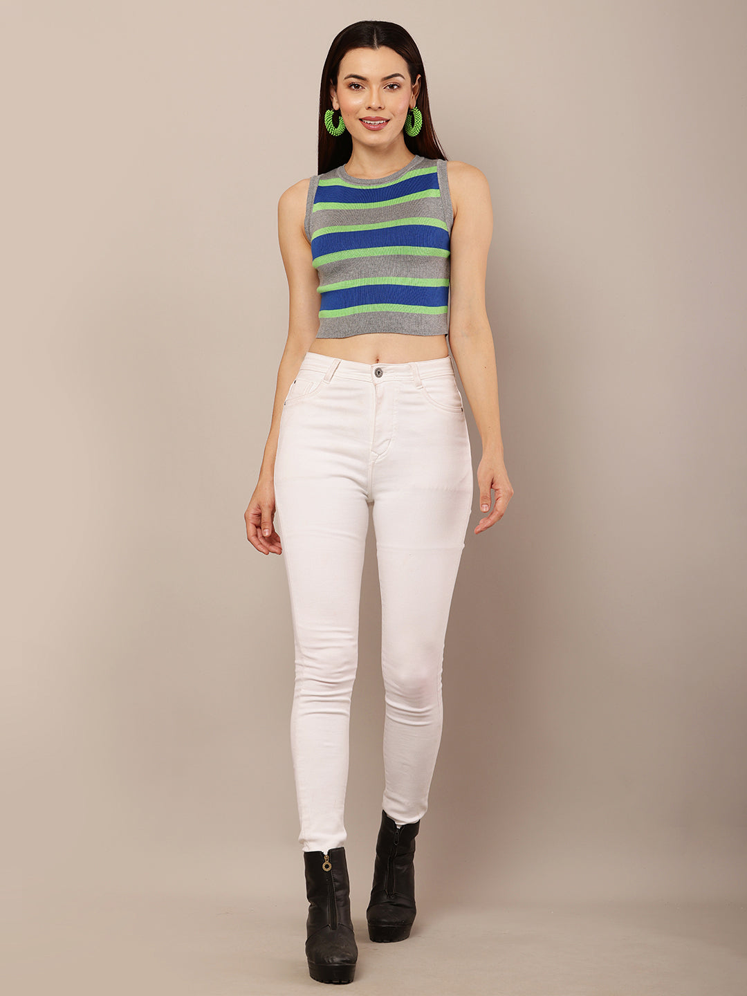 multicolor striped tank top