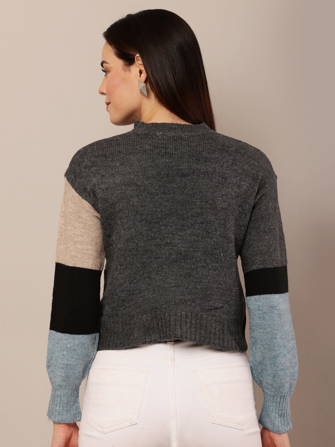 Women Multicolour Round Neck Sweater