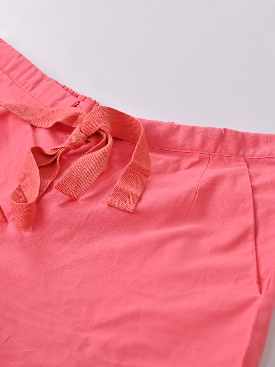 Women Dark Pink Elastic Waist Shorts