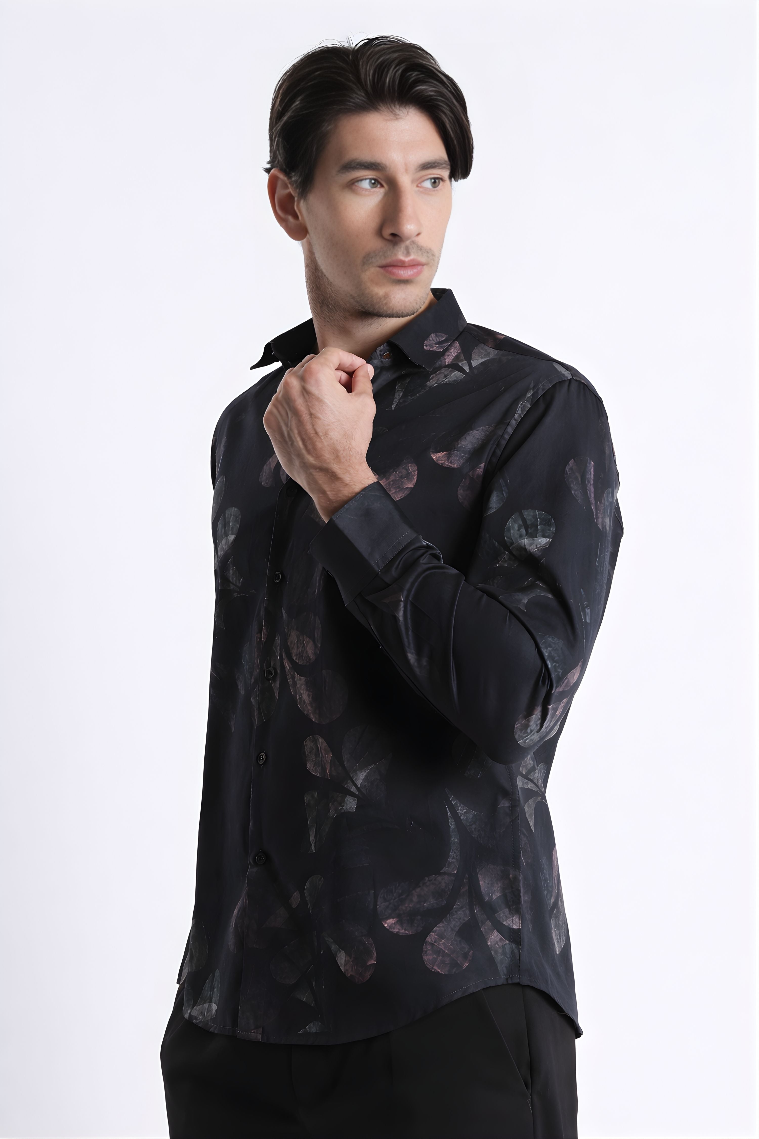 Men Refined Floral Digital Print Shirt