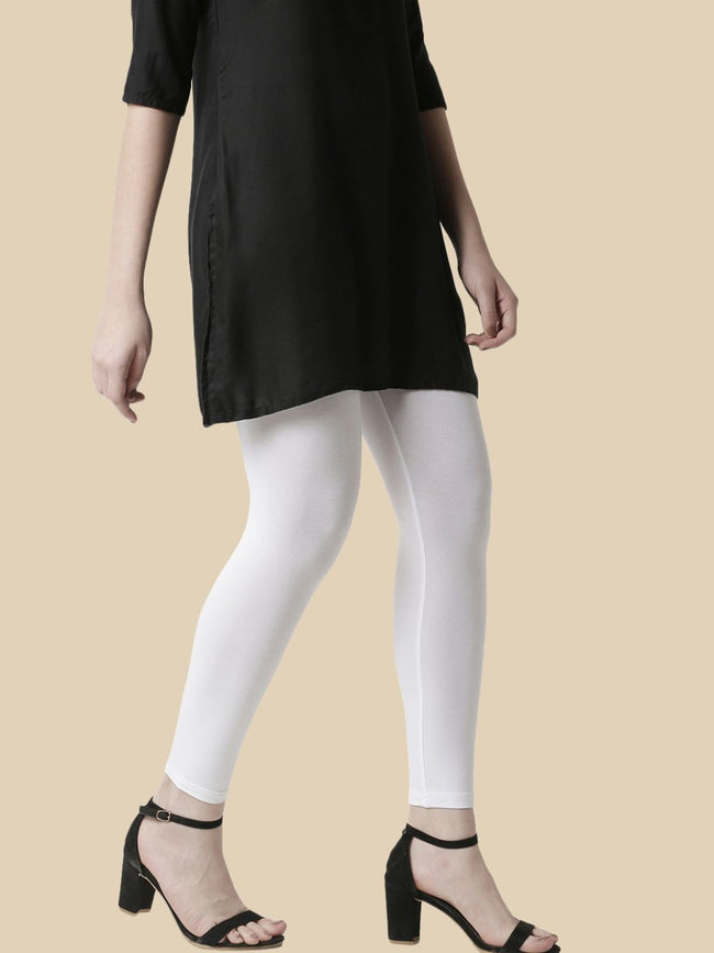Women White Casual Leggings