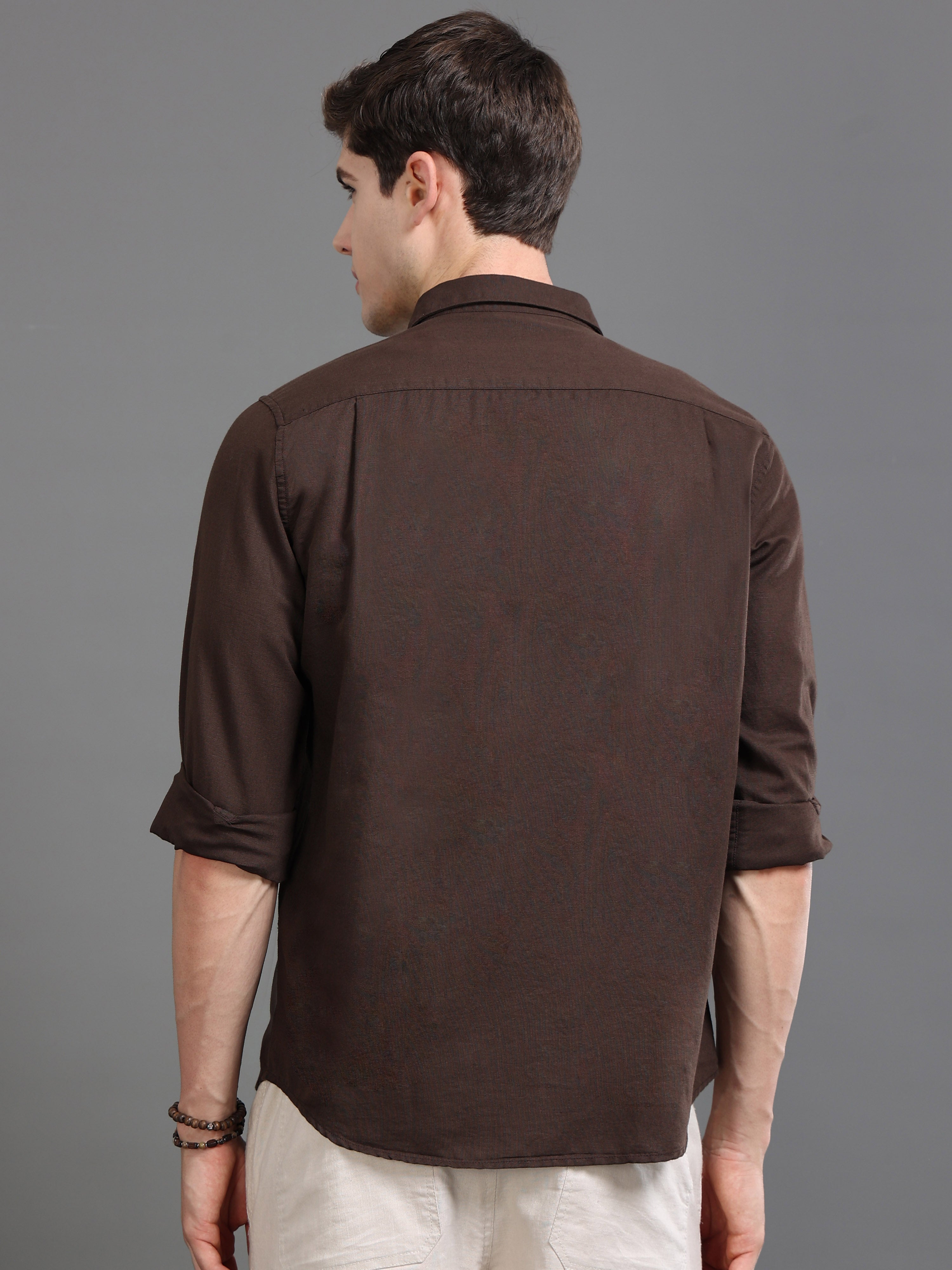 Men Brown Slim Fit Shirt