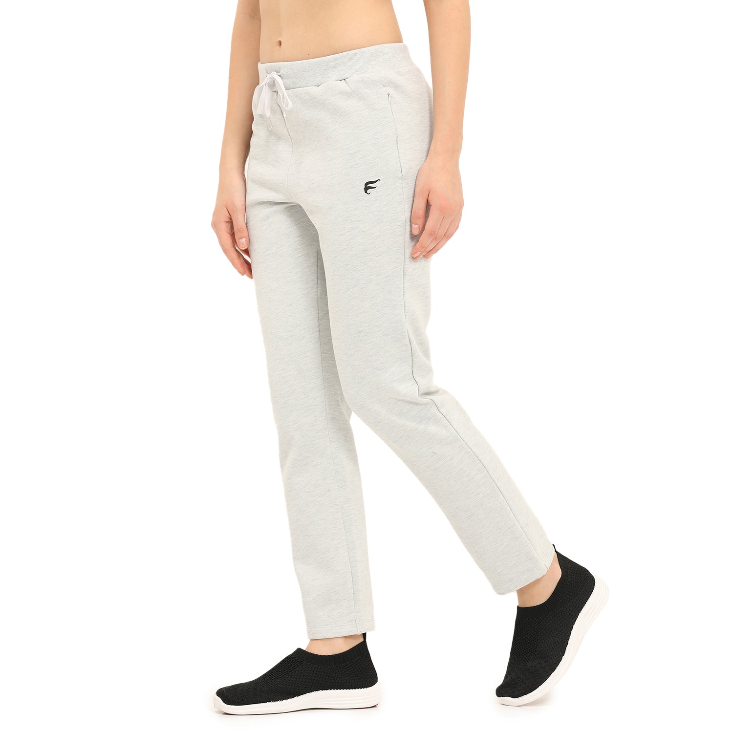 Women Grey Ankle Length Fleece Track Pant