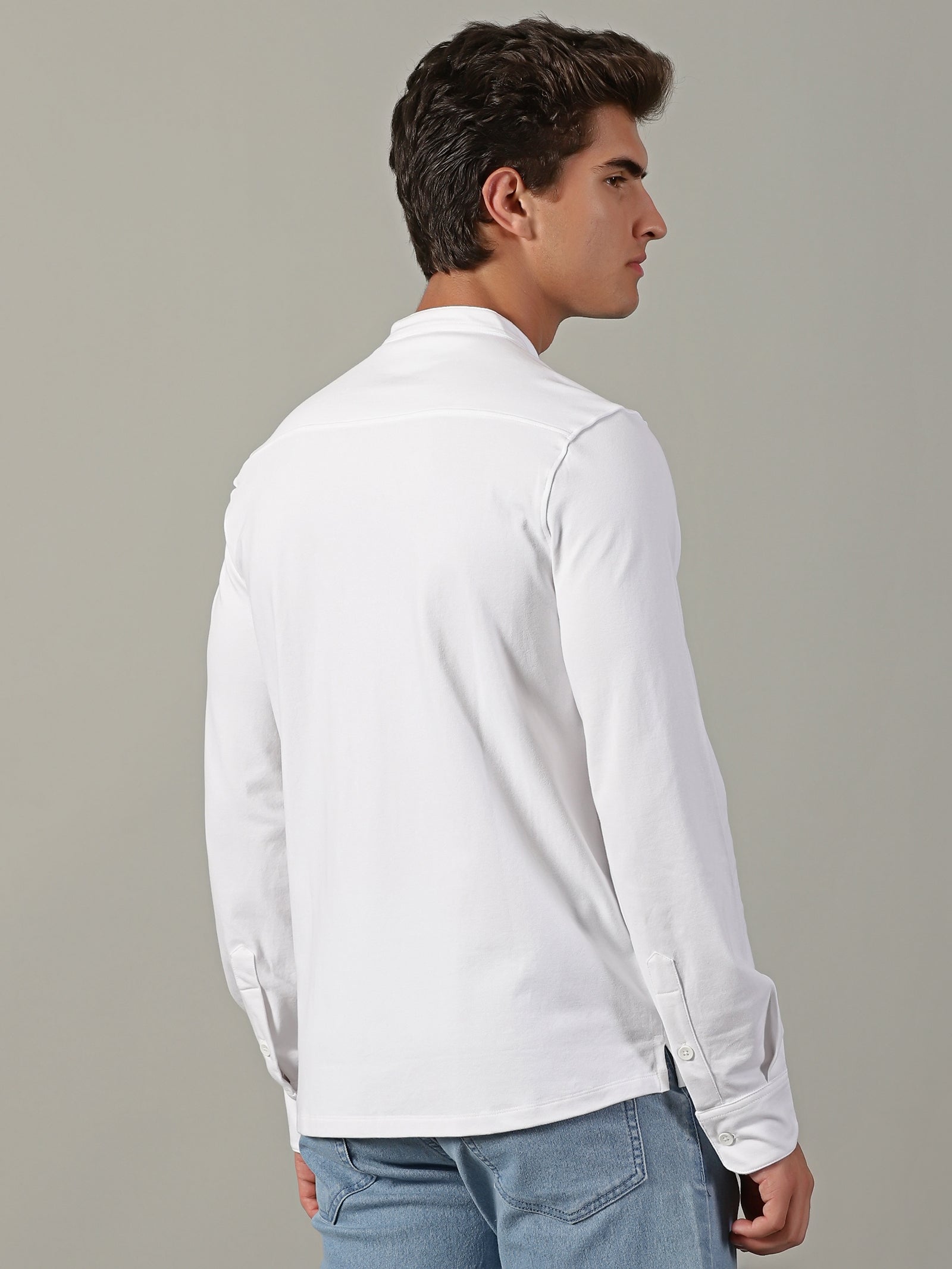 Men White Slim Fit Shirt