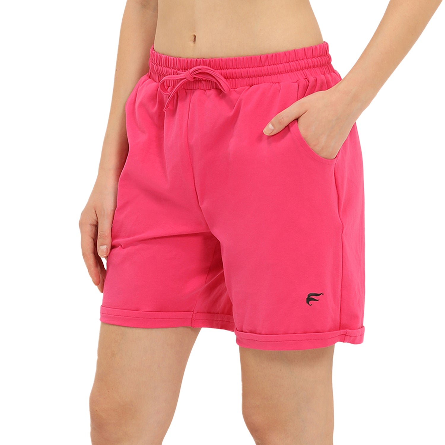 Women Pink Thigh Length Shorts