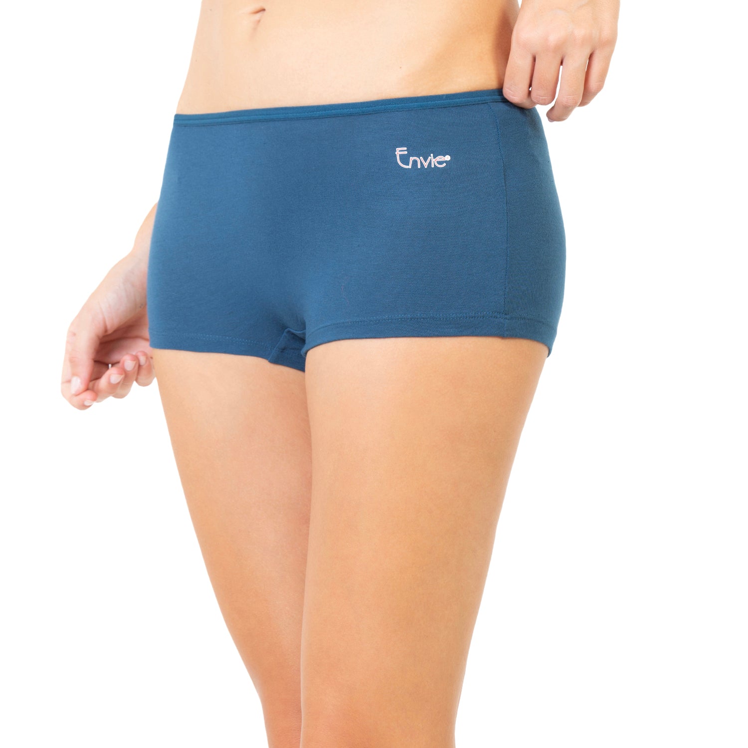 Women Blue Mid Rise Boyshorts