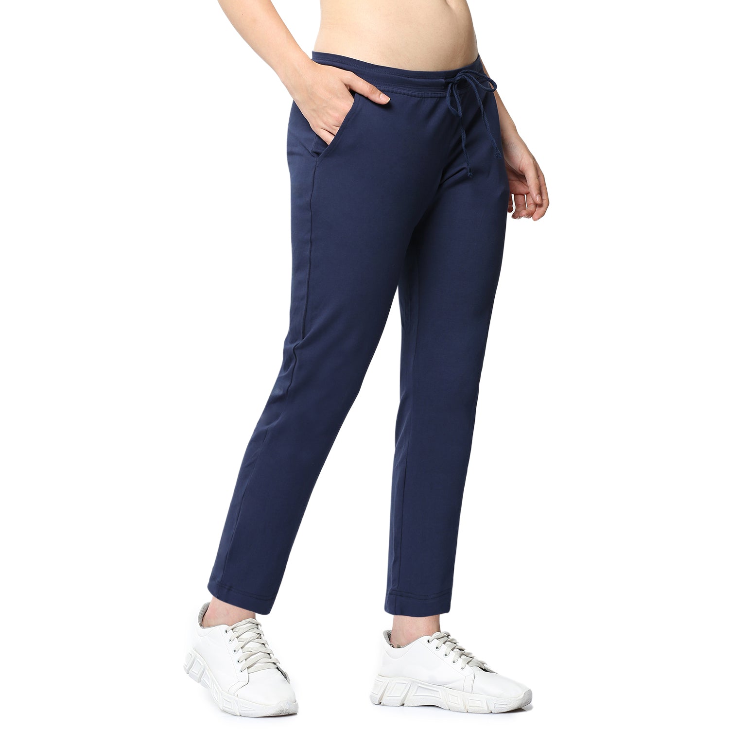 Women Navy Ankle Length Track Pant