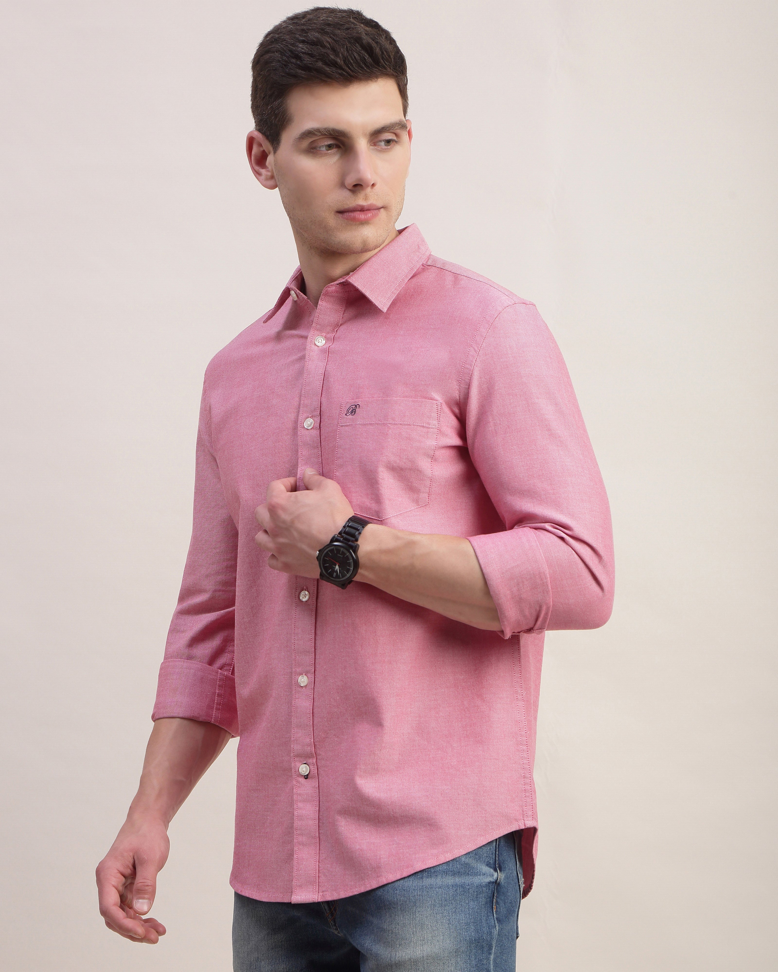 Men Red Oxford Shirt