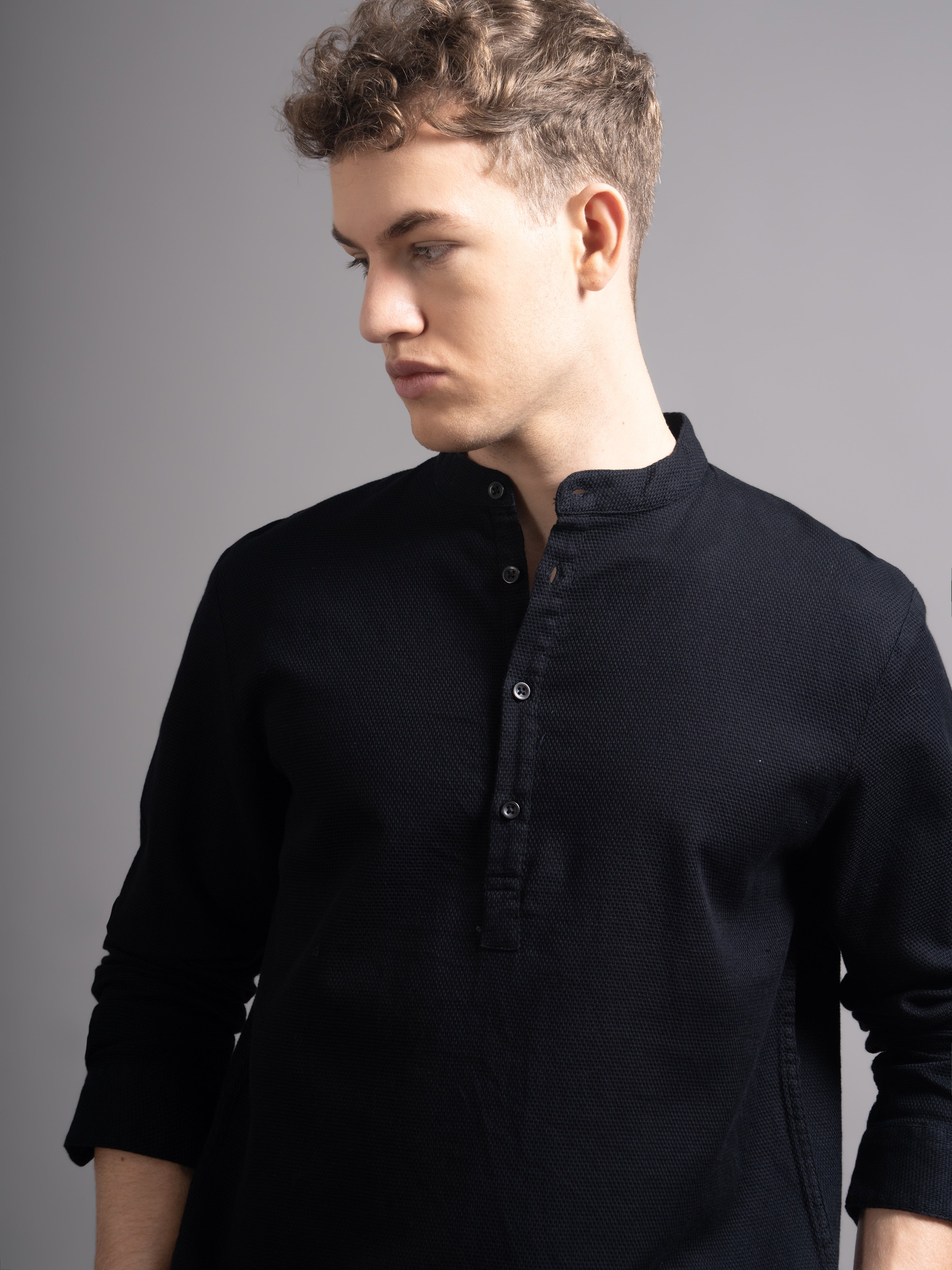 Men Black Kurta Shirt