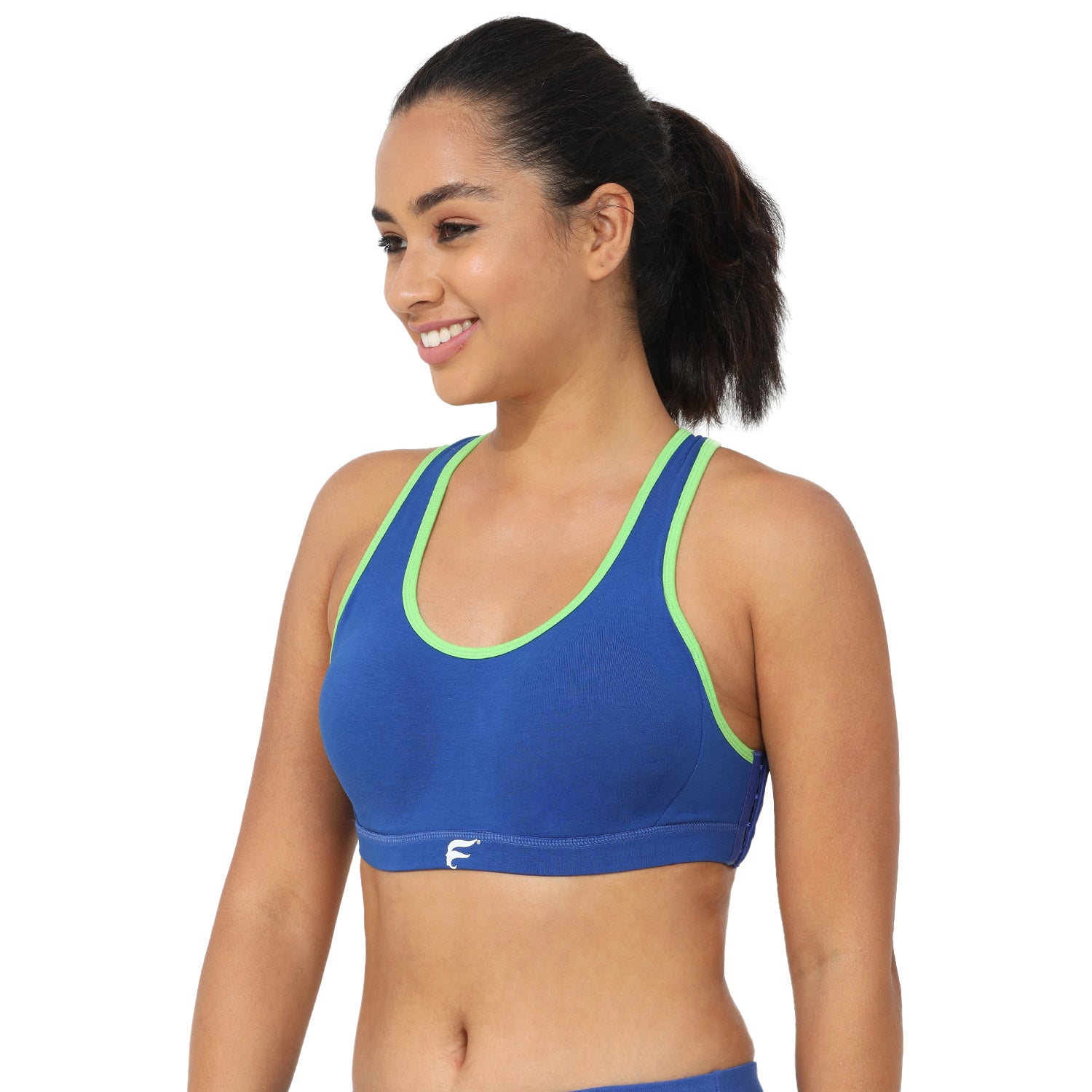 Racer Back Wirefree Removable Pad Side Closure Slip-on Sports Bra