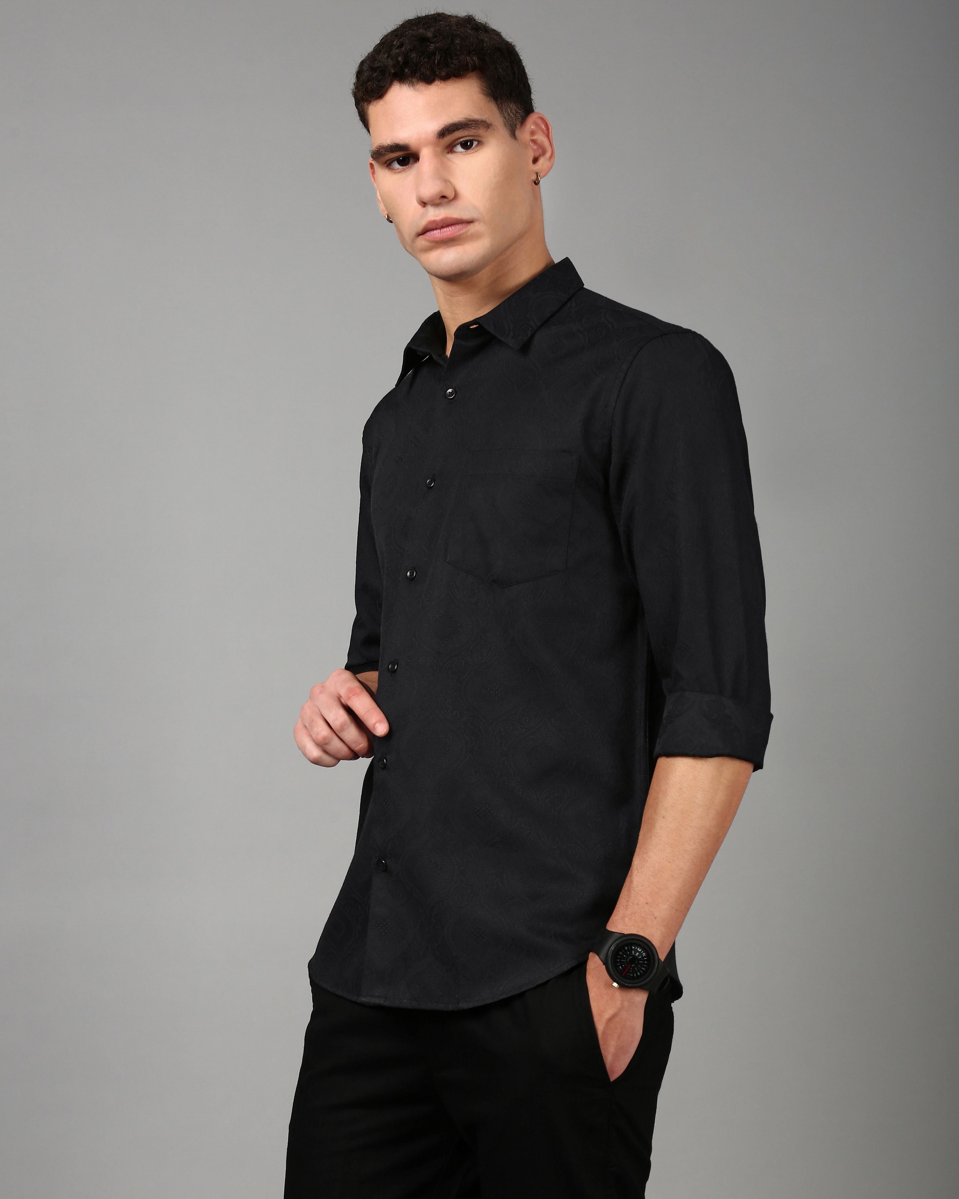 Men Black Casual Shirt