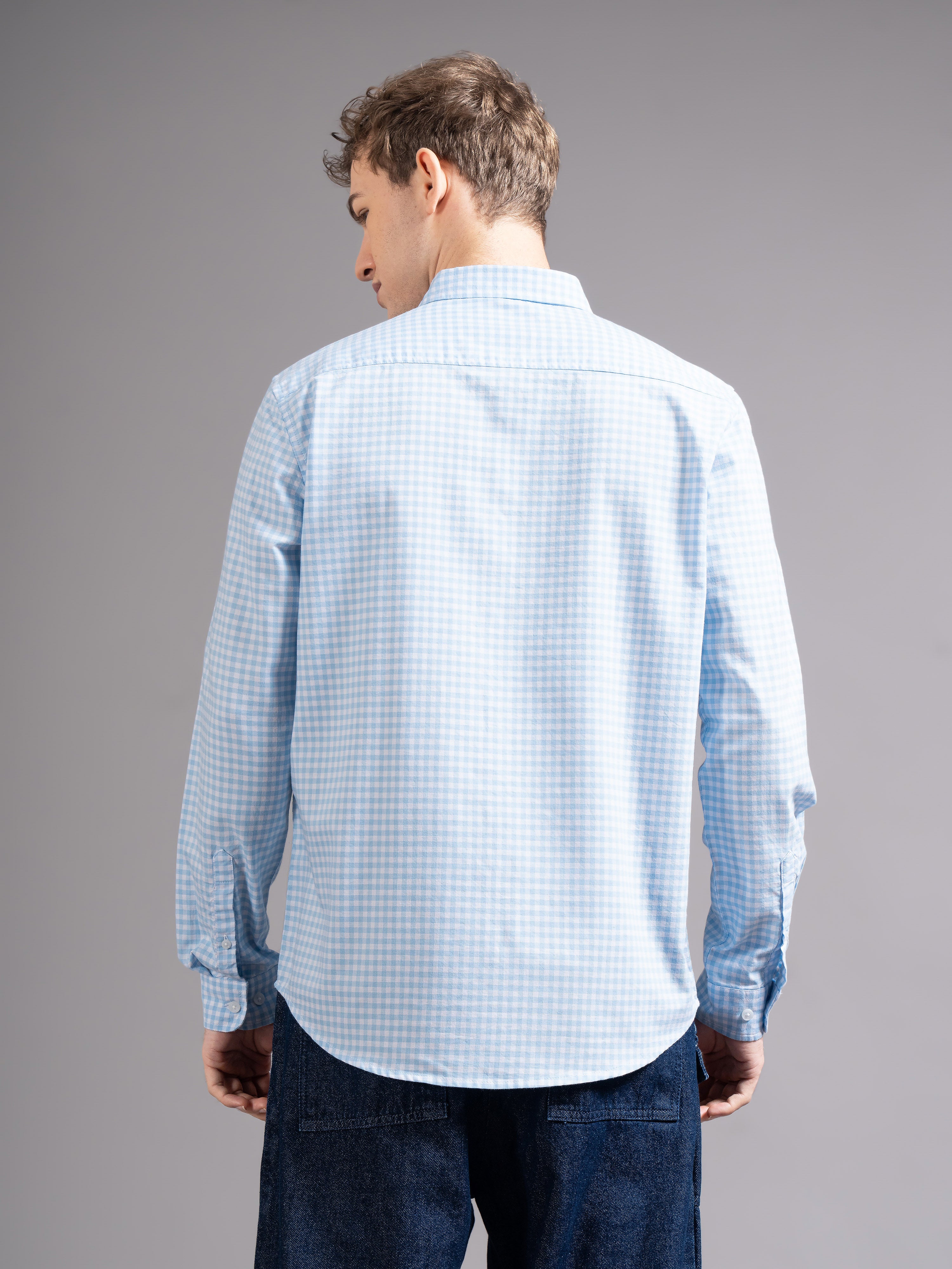 Men Blue Oxford Shirt