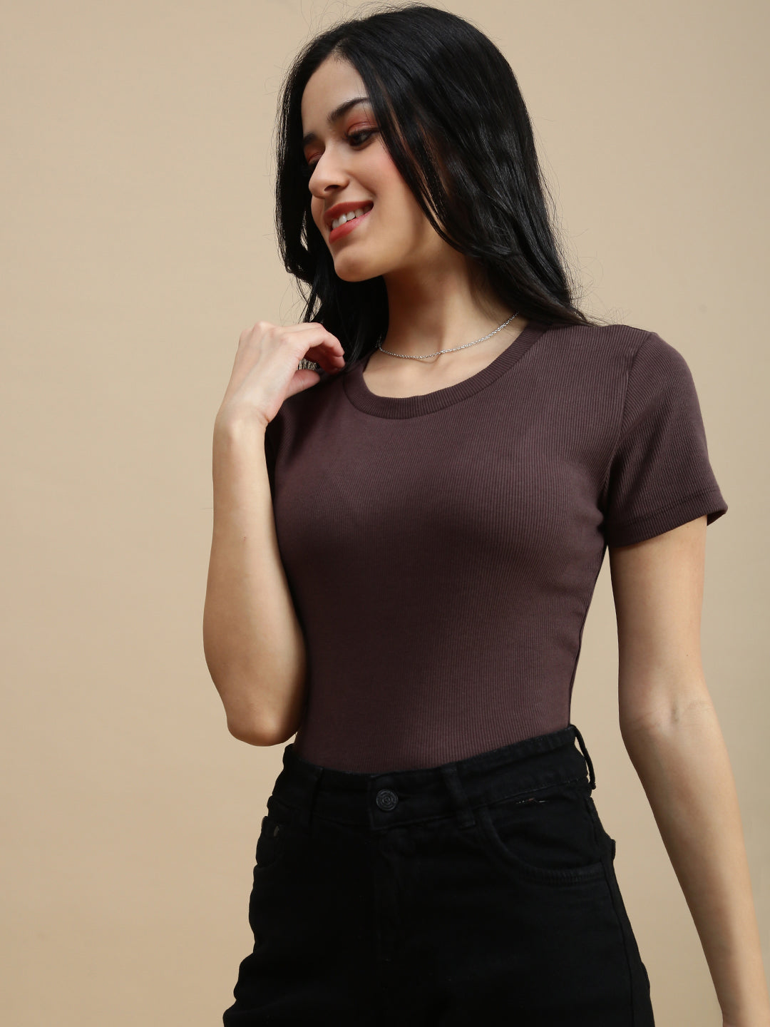 Women Brown Casual Top