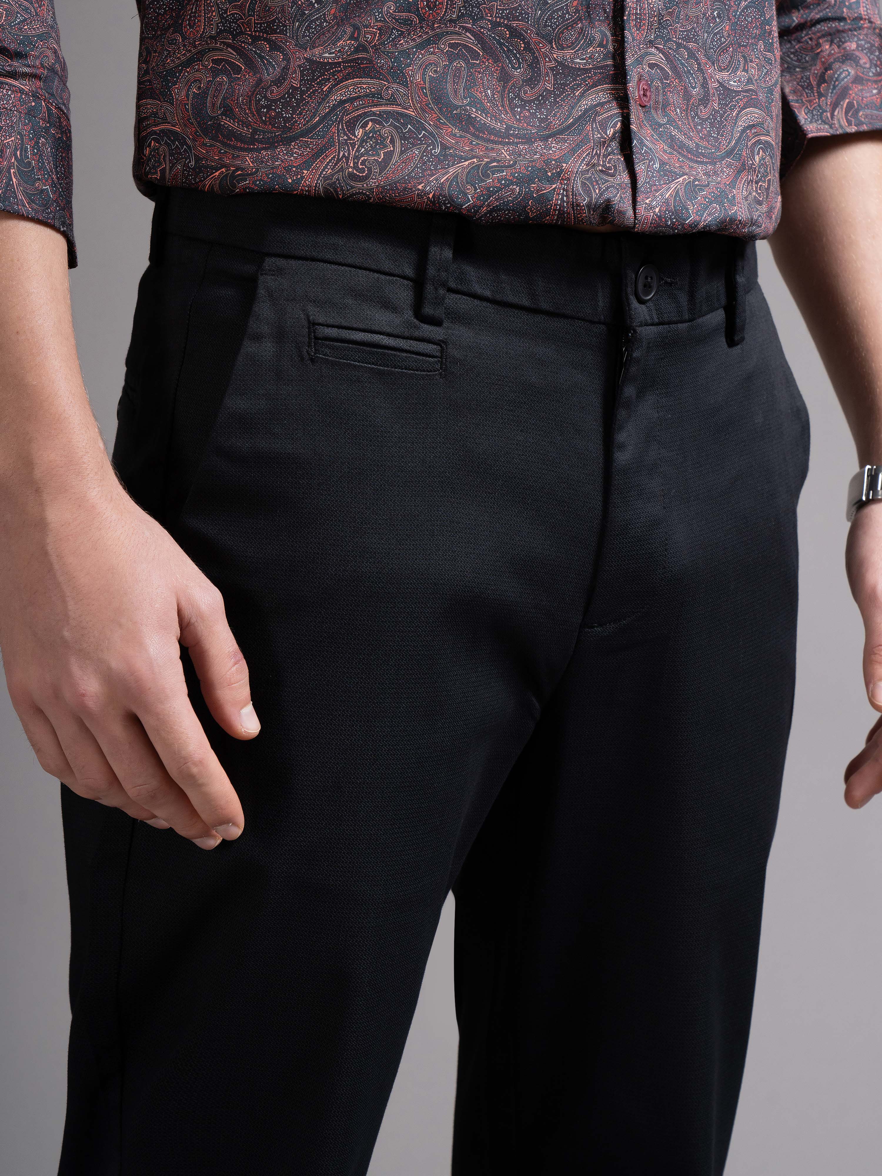 Men Black Smart Slim Fit Chinos
