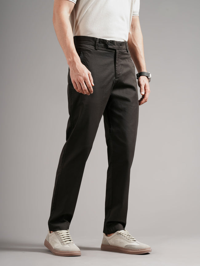 Men Olive Tailored Fit Trousers
