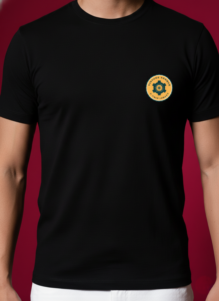 Men Round Neck Cotton T-Shirt