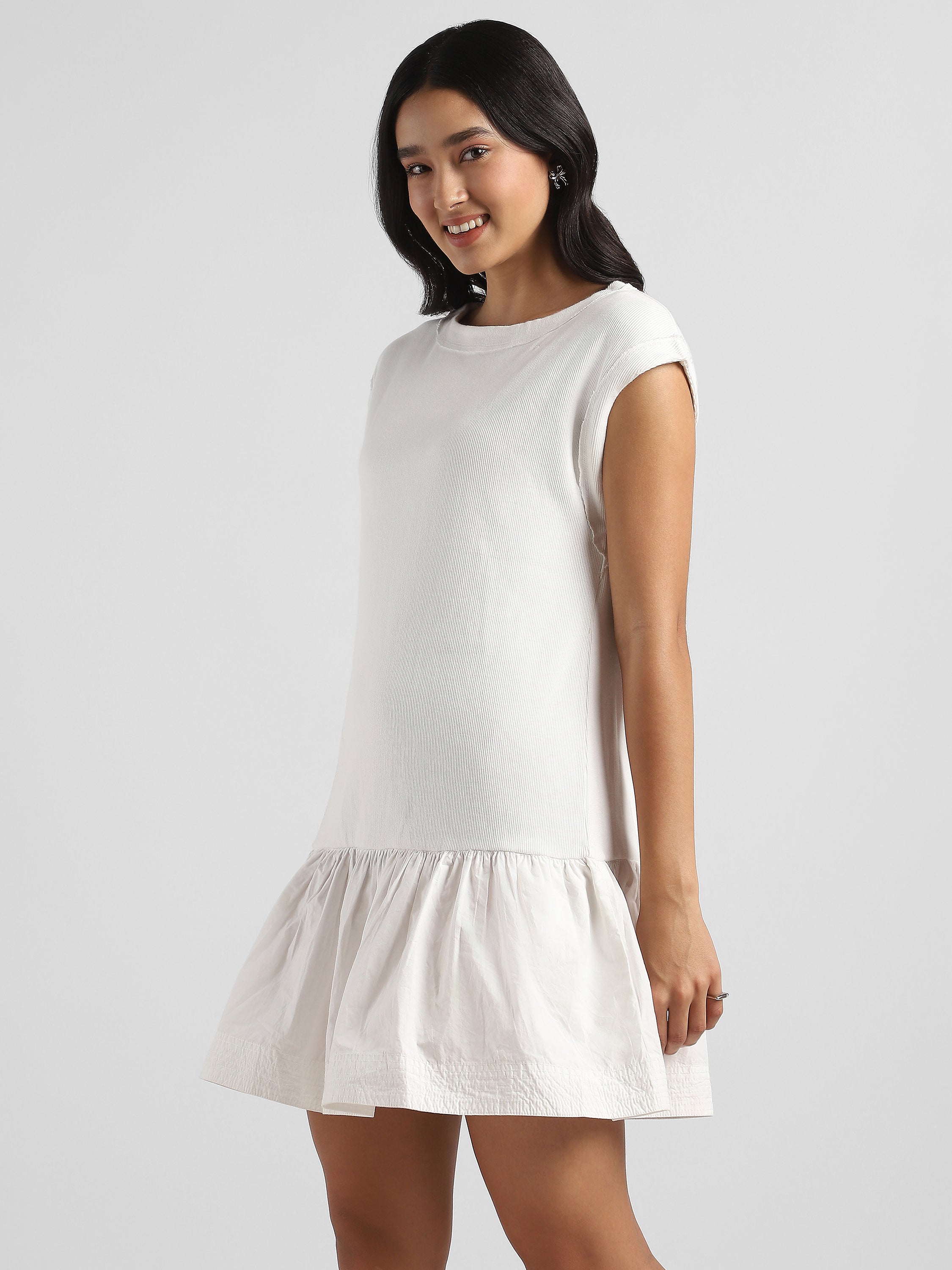 Women White Peplum Dress
