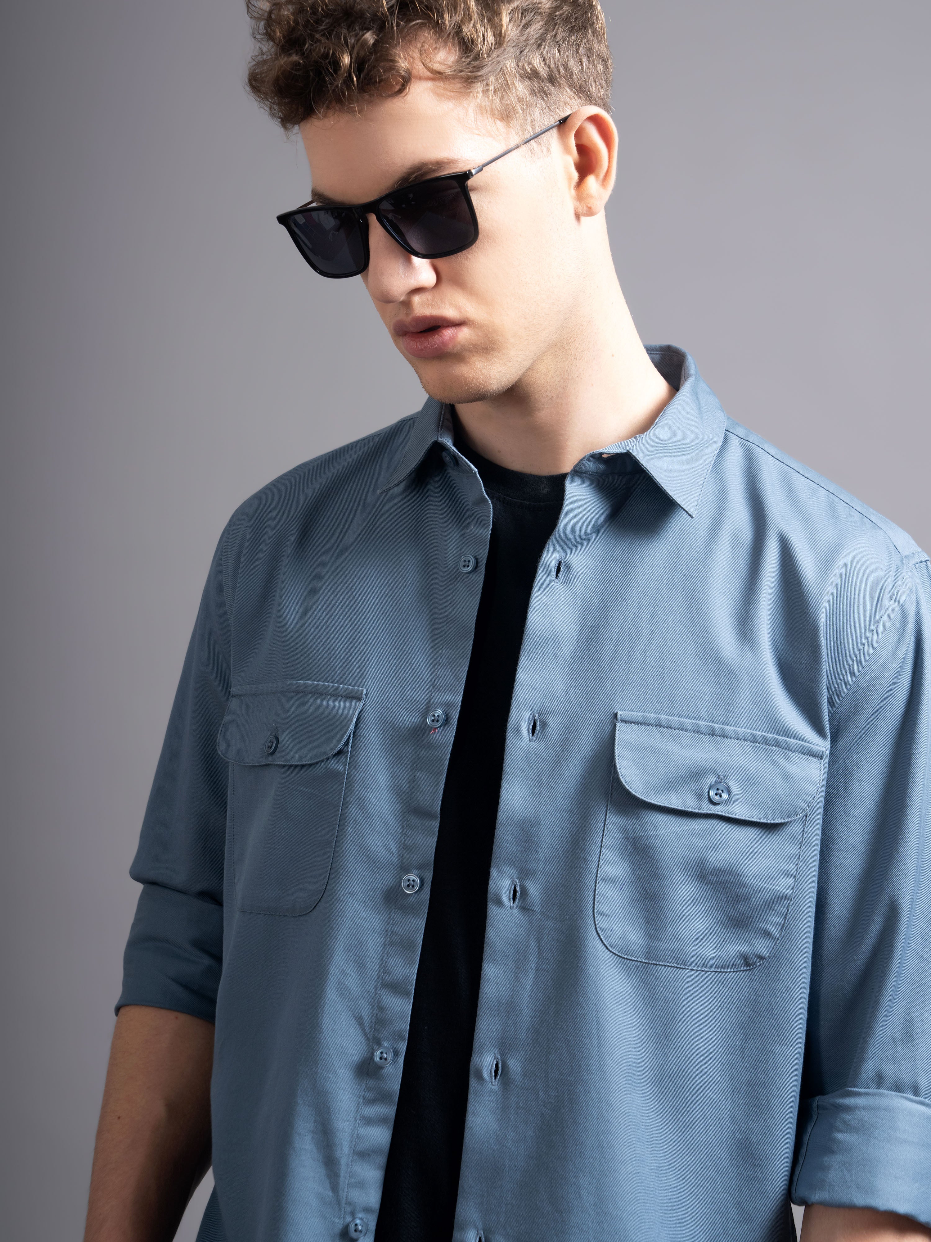 Men Grey Casual Shirt