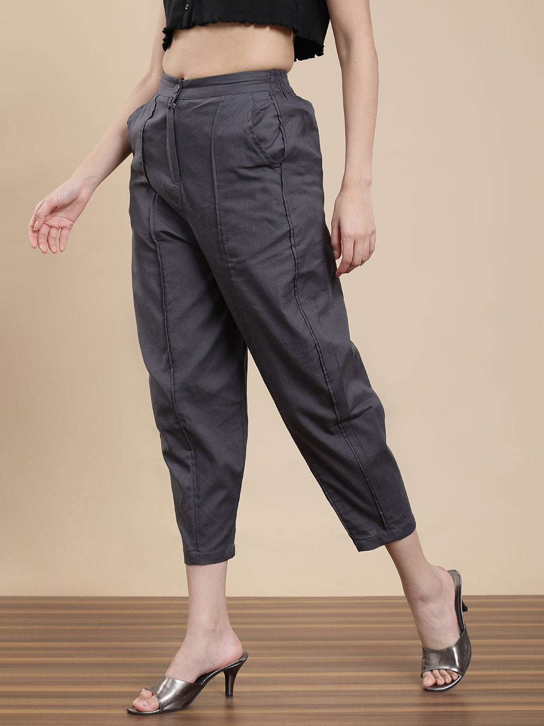 Women Grey Casual Pants