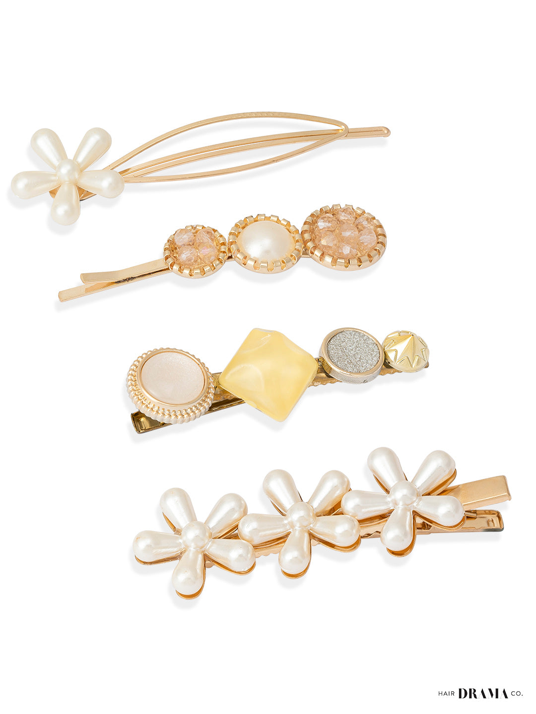 Women Multi Flower Pins Set Of 4