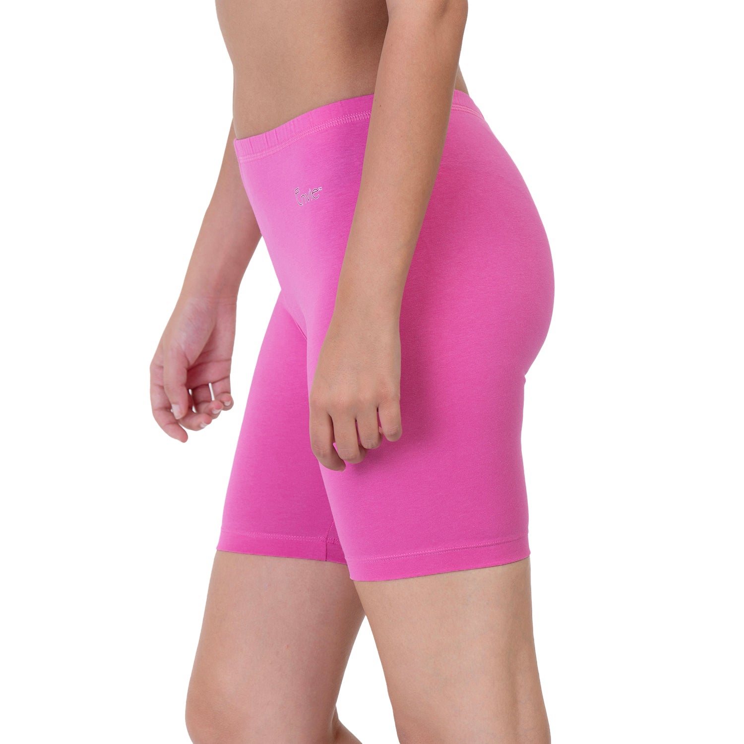 Women Pink Thigh Length Cycling Shorts