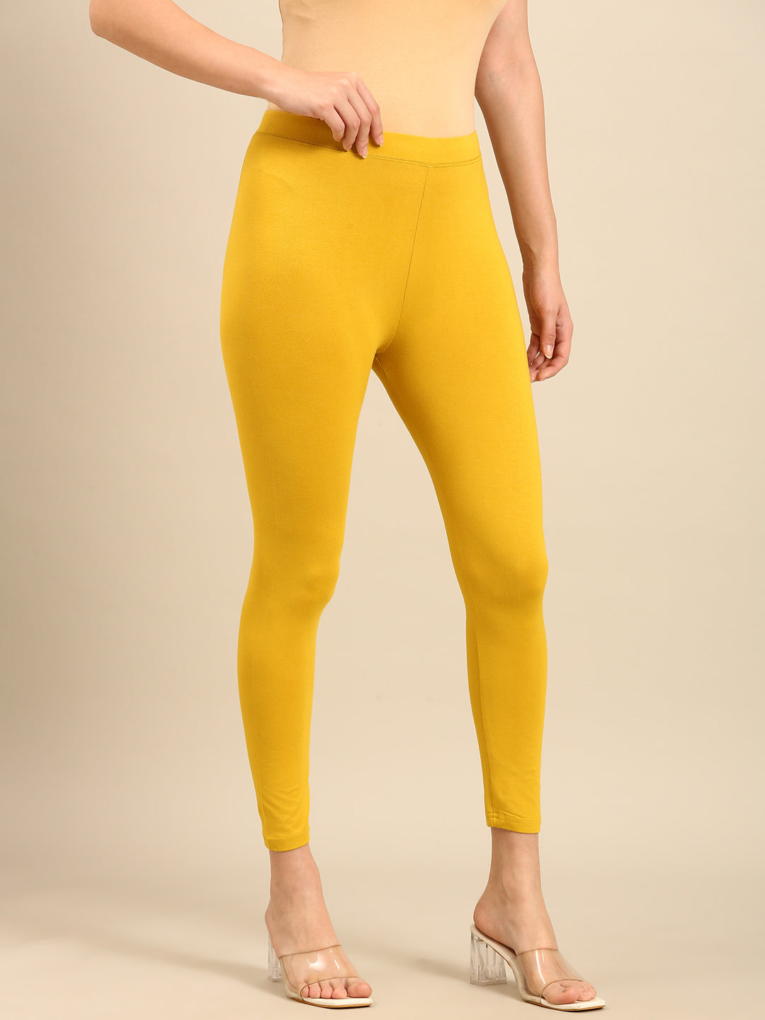Women Yellow Casual Leggings