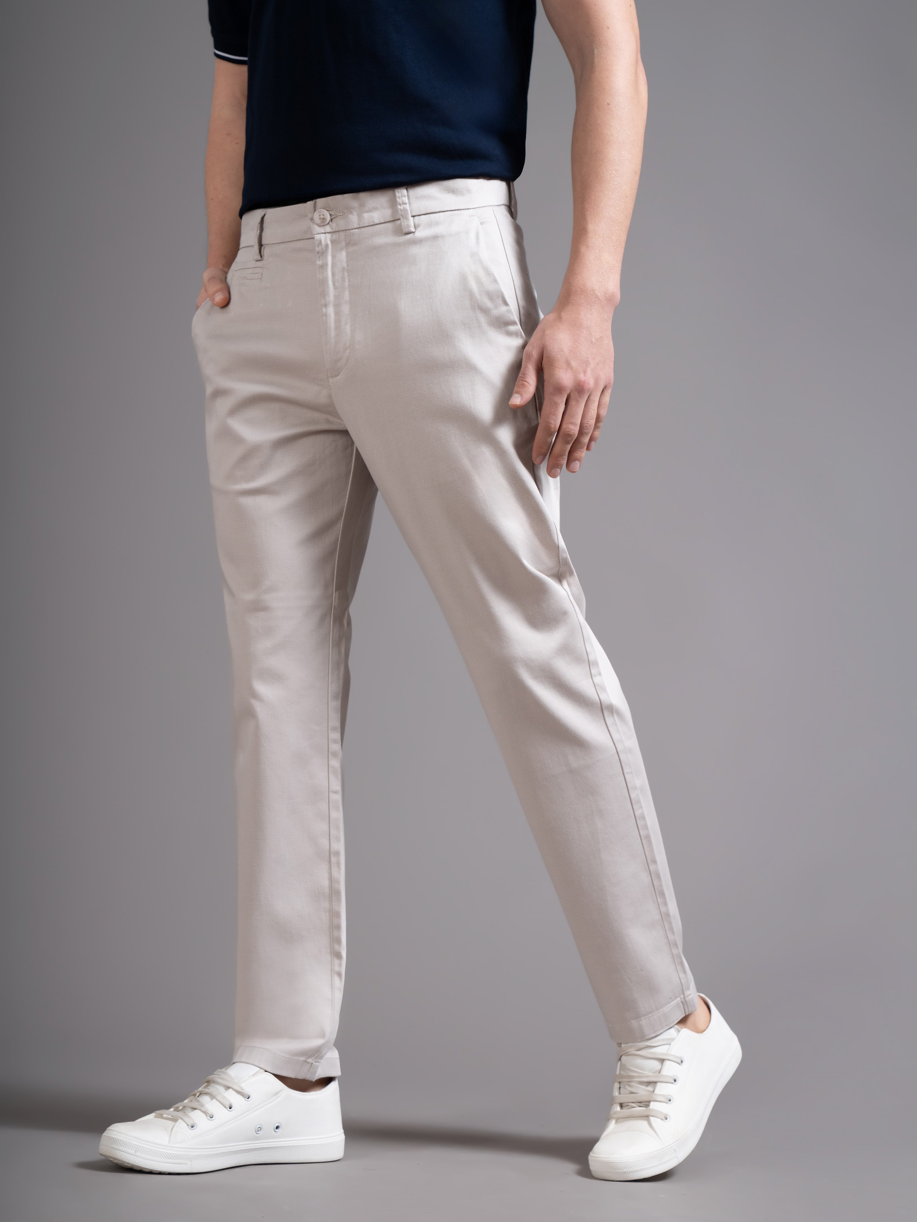 Men Beige Smart Slim Fit Chinos