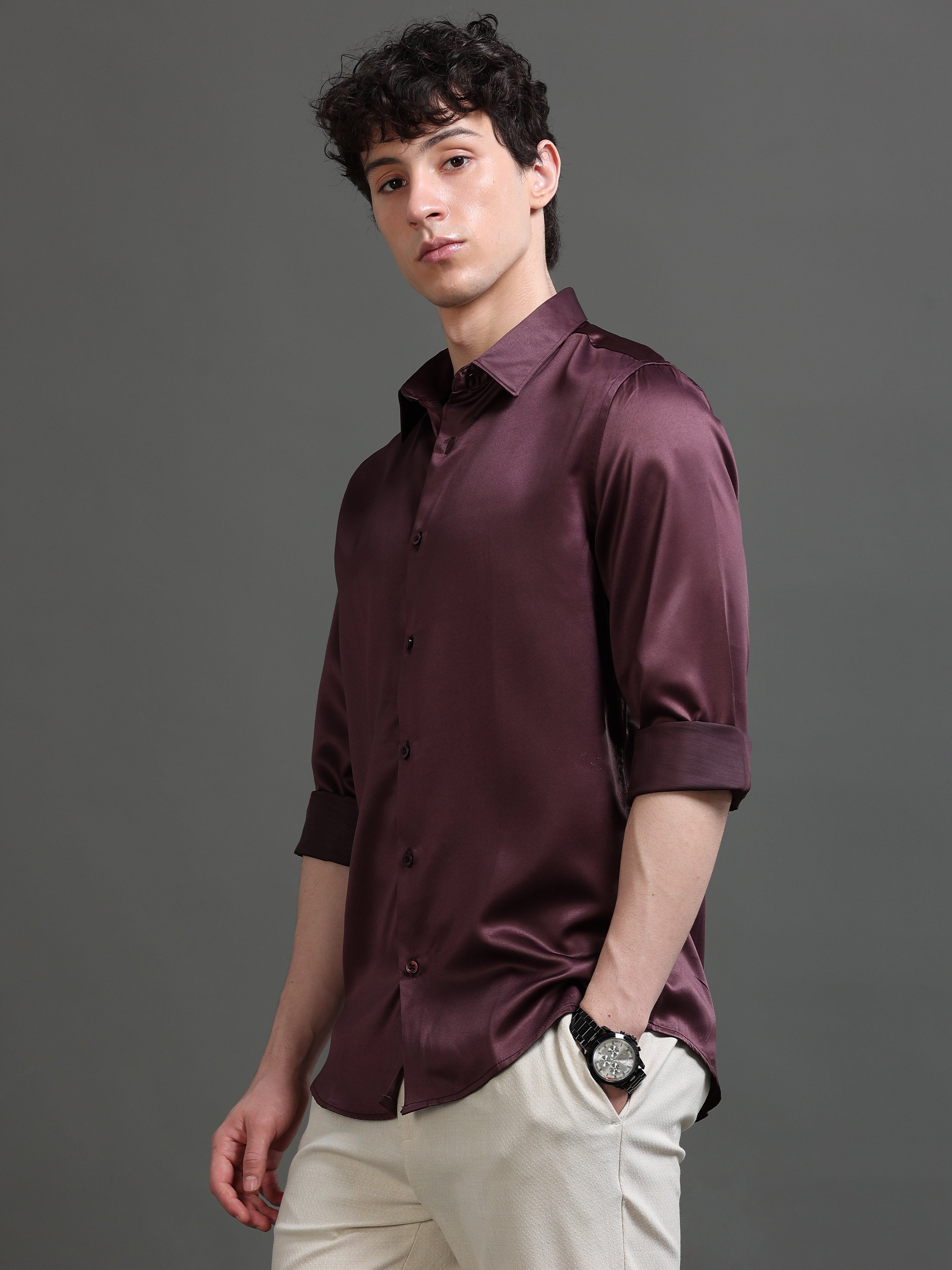 Men Copper Solid Shirt