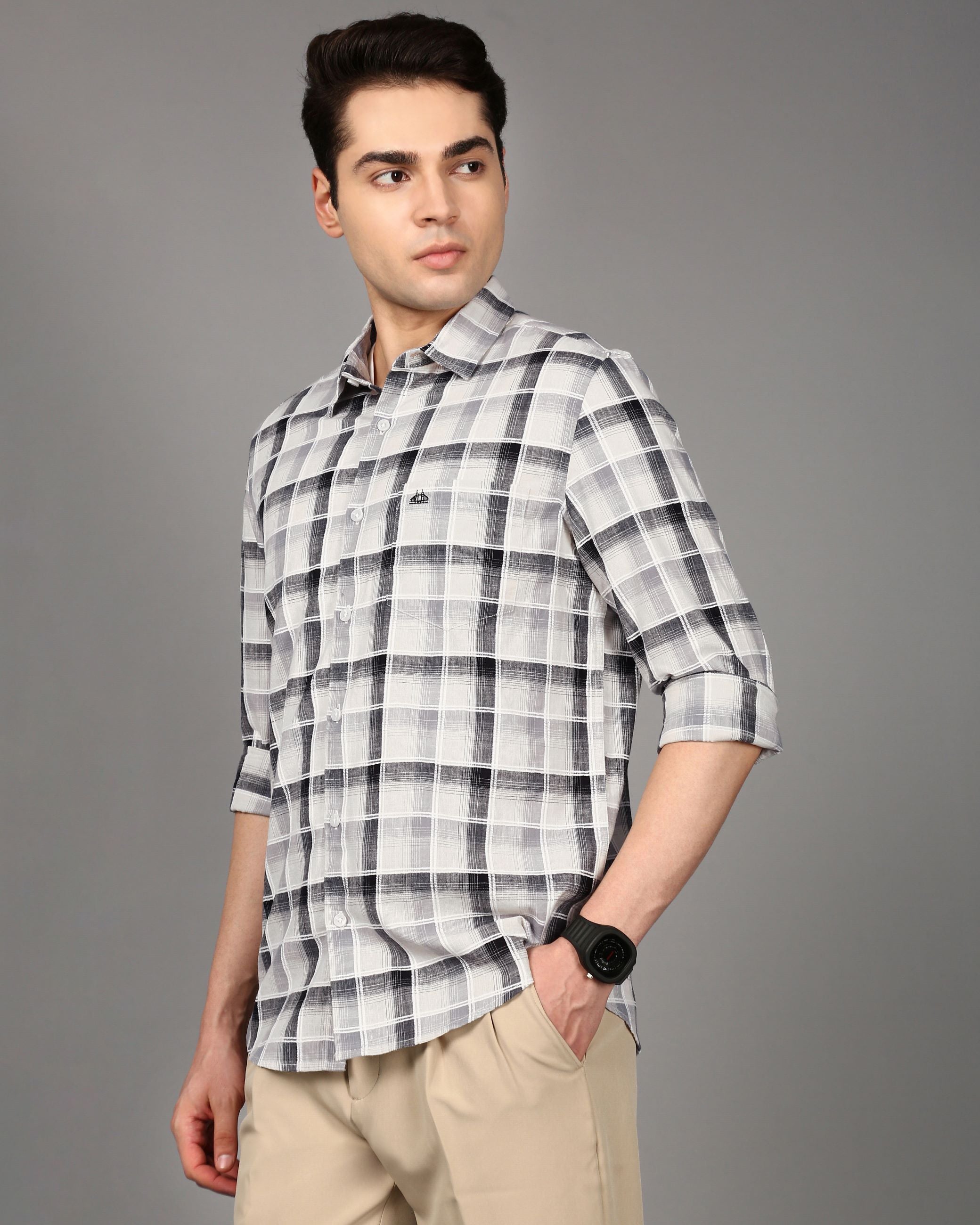 Men Multi Checked Cotton Shirt