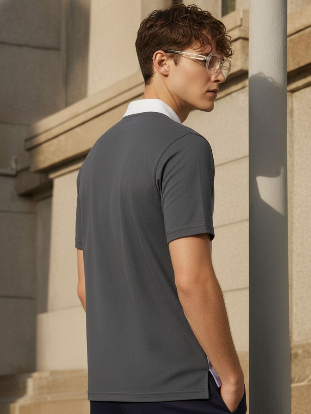 Men Cotton Polo Collar T-Shirt
