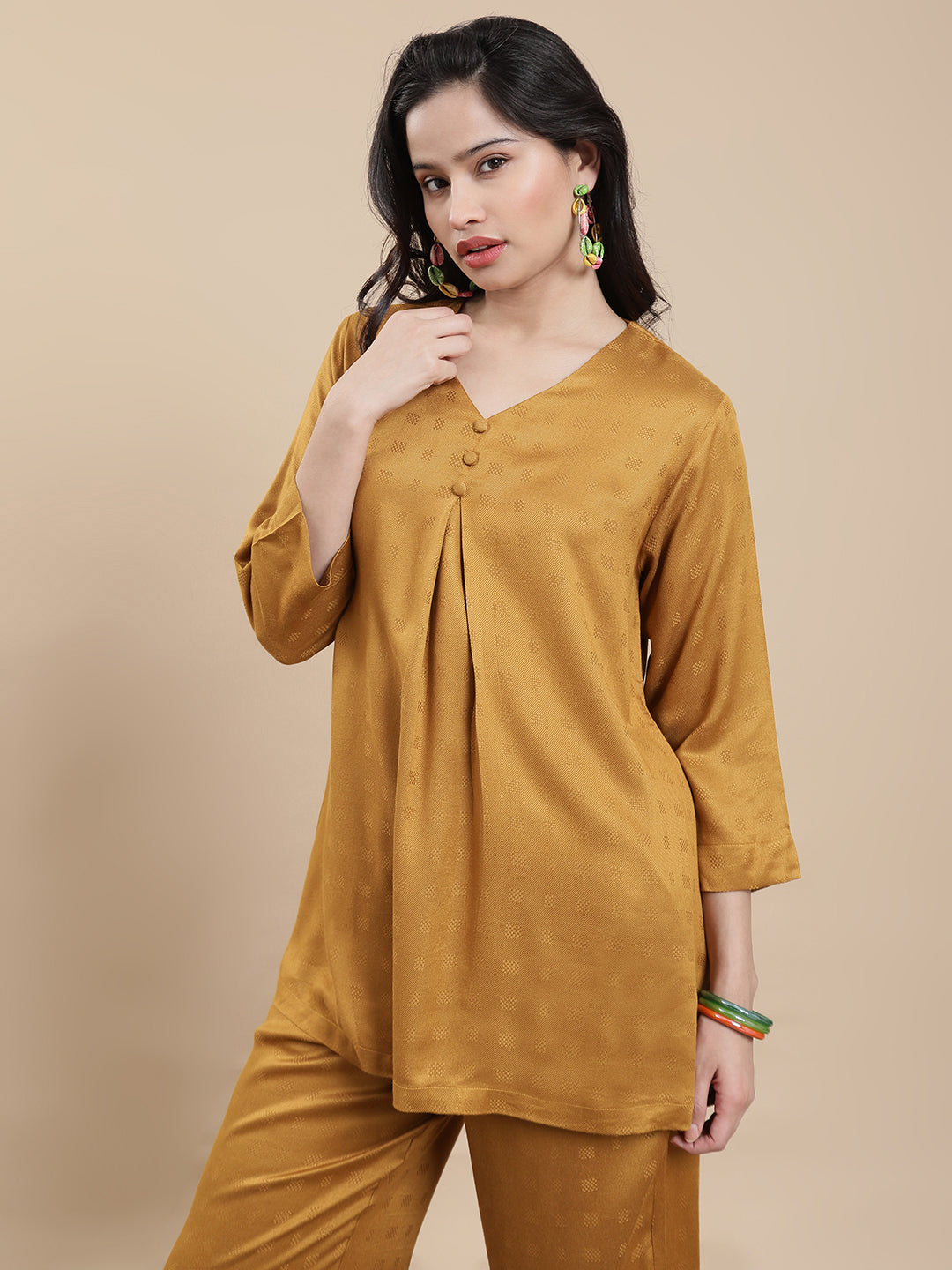 Women Mustard Casual Top
