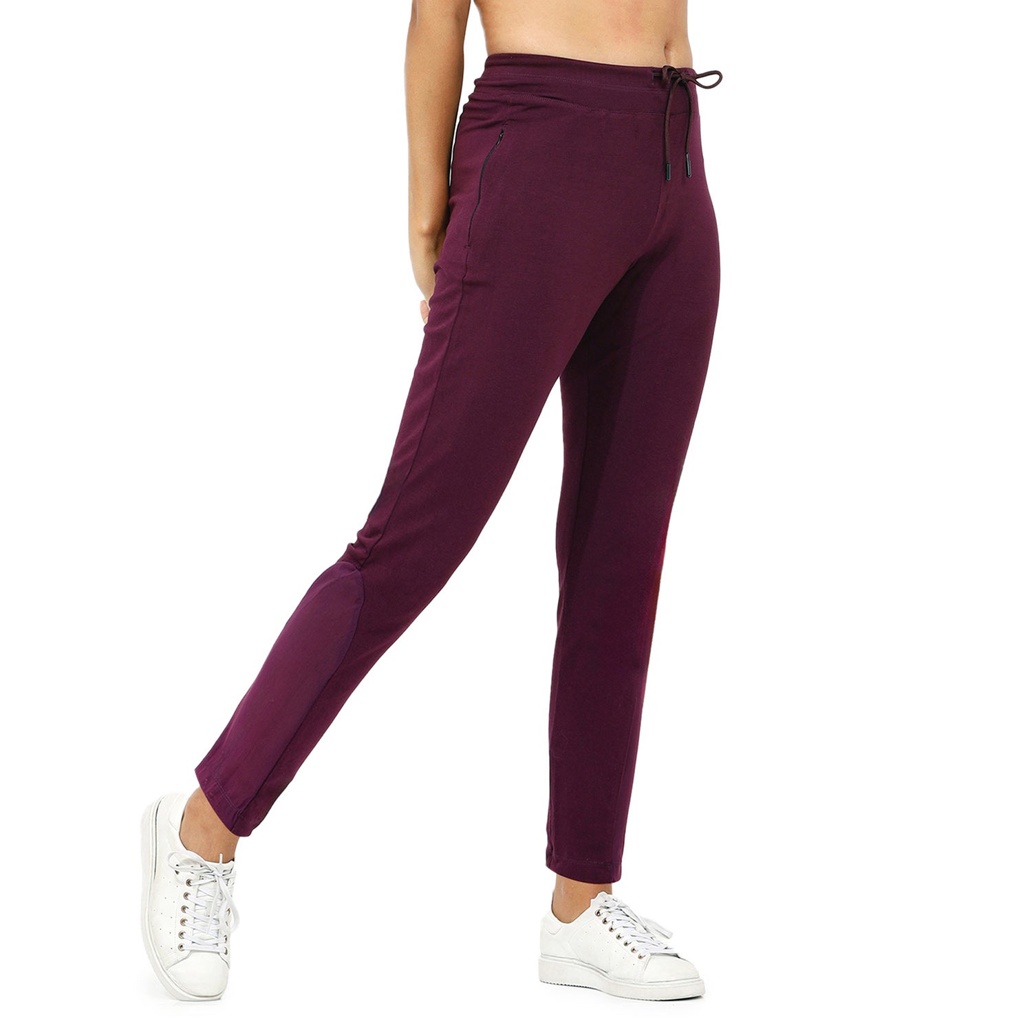 Women Red Ankle Length Track Pant
