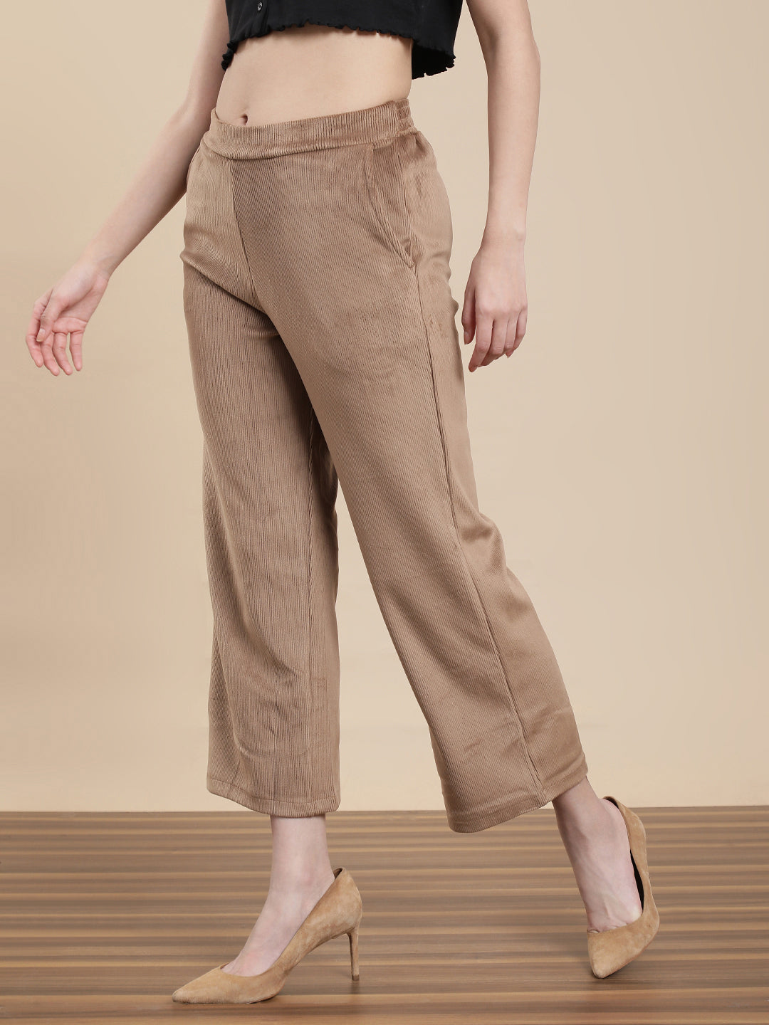 Women Beige Casual Palazzo