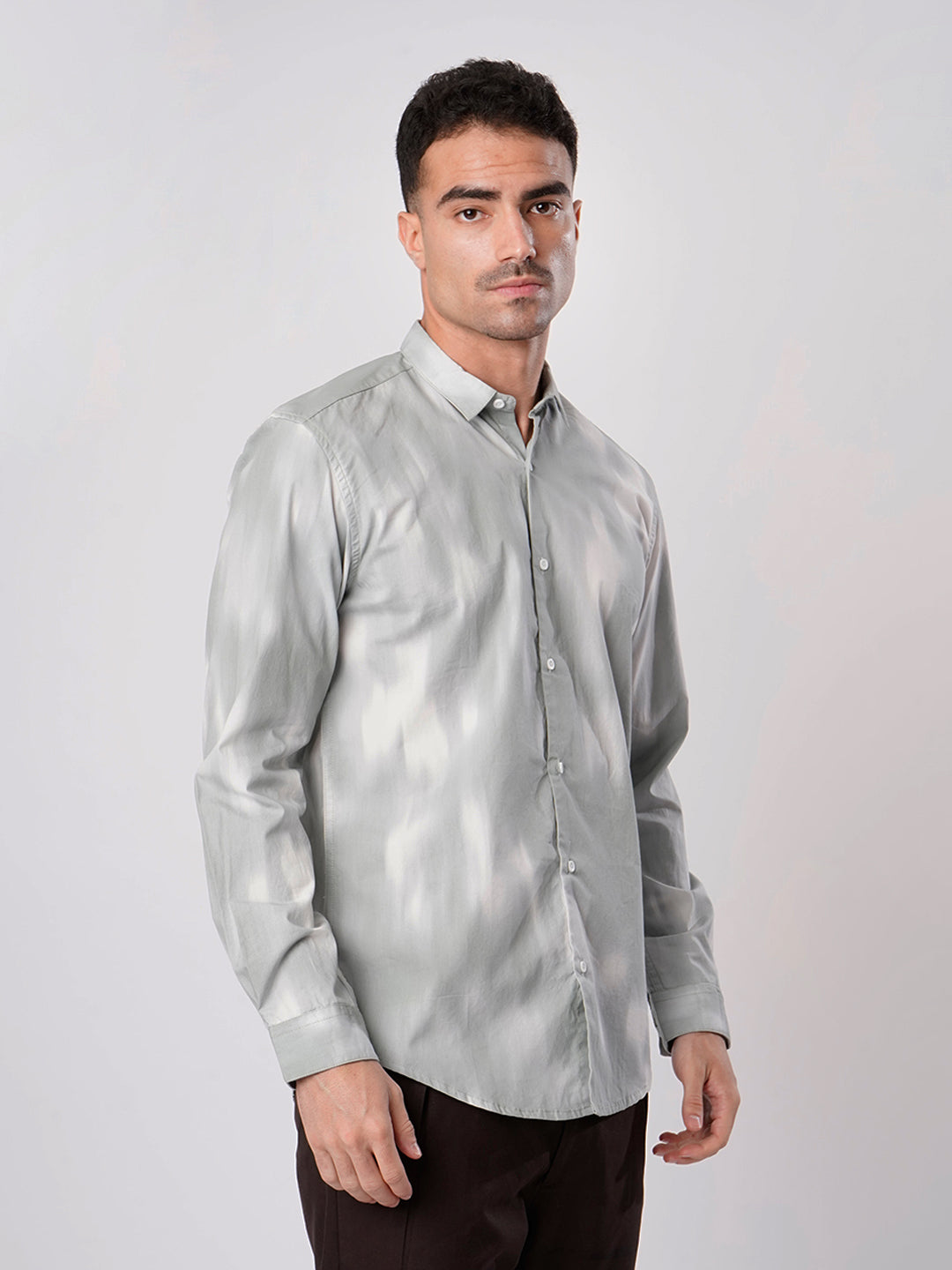 Men Green Abstract Printed Shirt