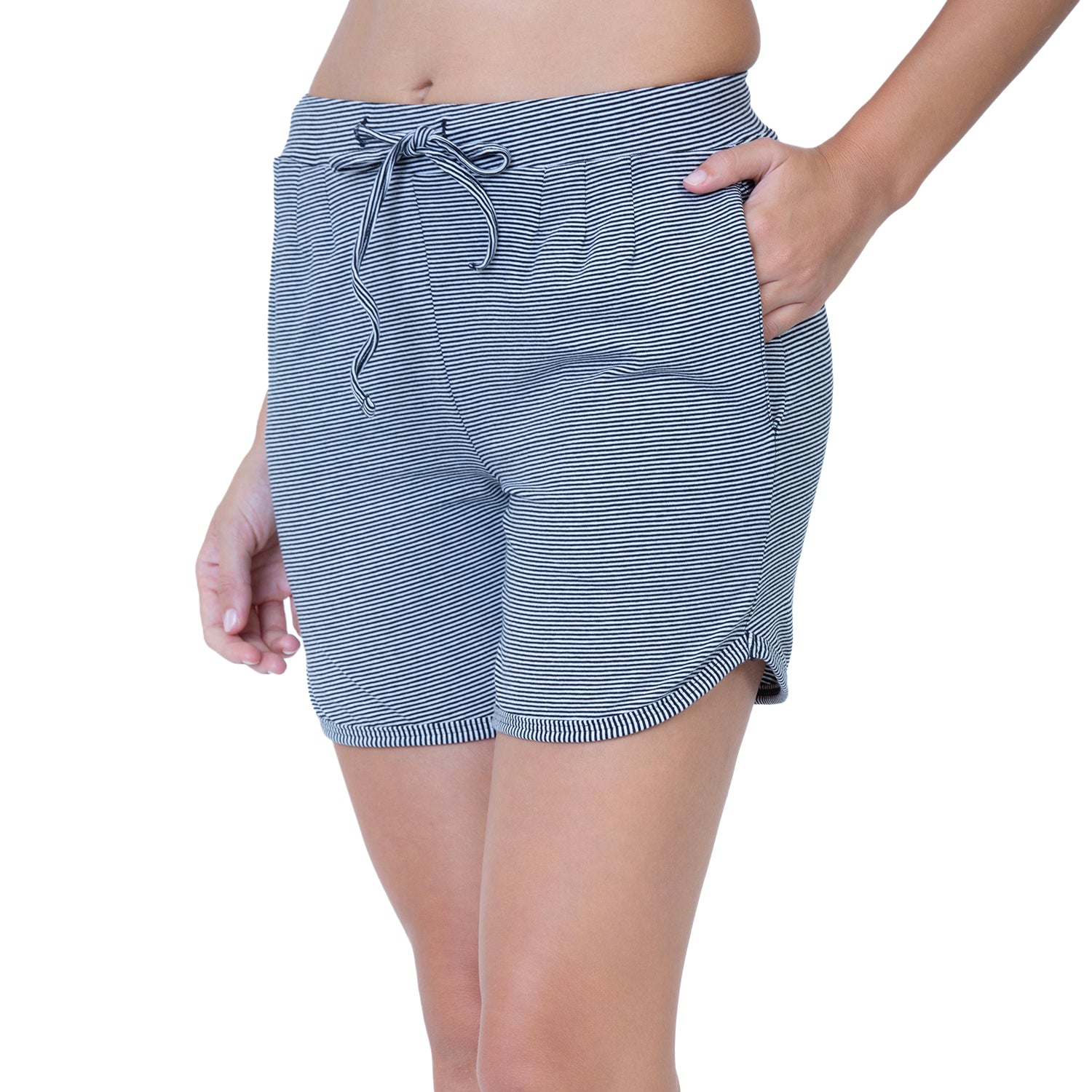 Women Black Regular Fit Thigh Length Knitted Shorts