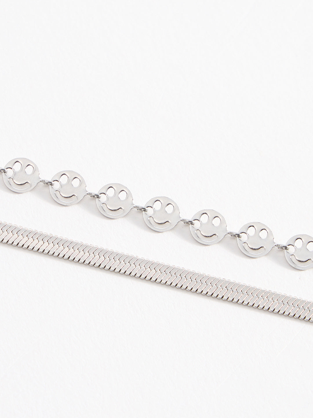 Men Smiley Face Double Chain With Lobster Closure