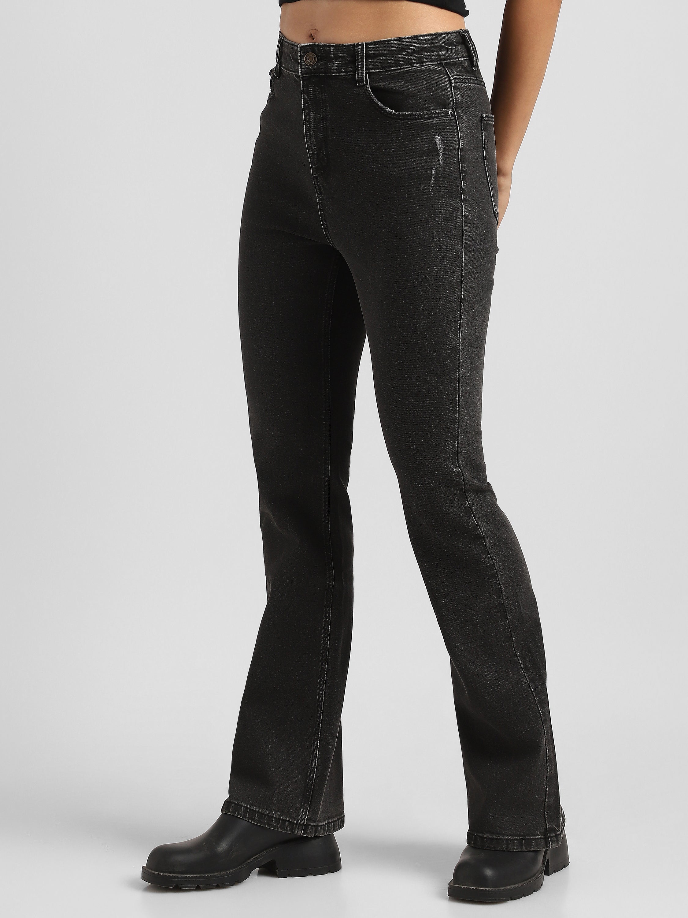 Women Black high waist Bootcut Jeans