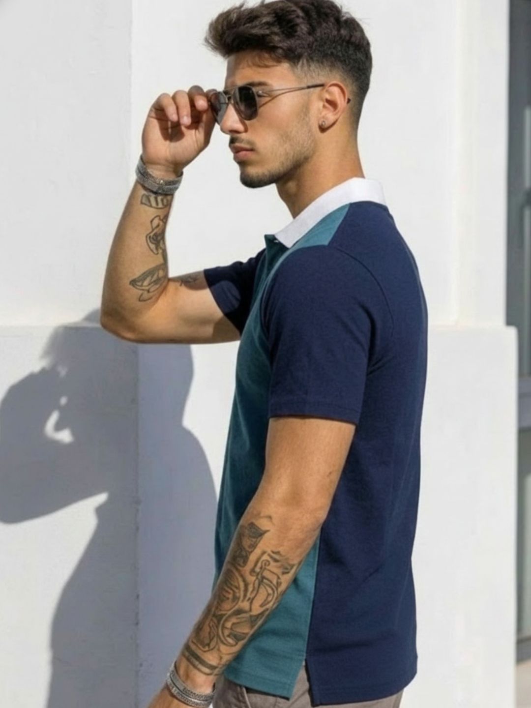 Men Cotton Polo Collar T-Shirt