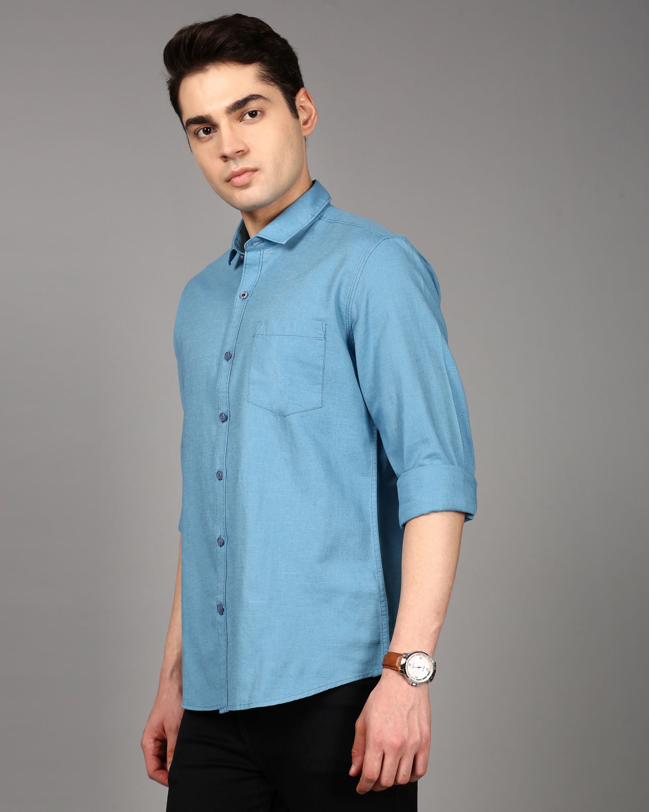 Men Blue Slim Fit Shirt