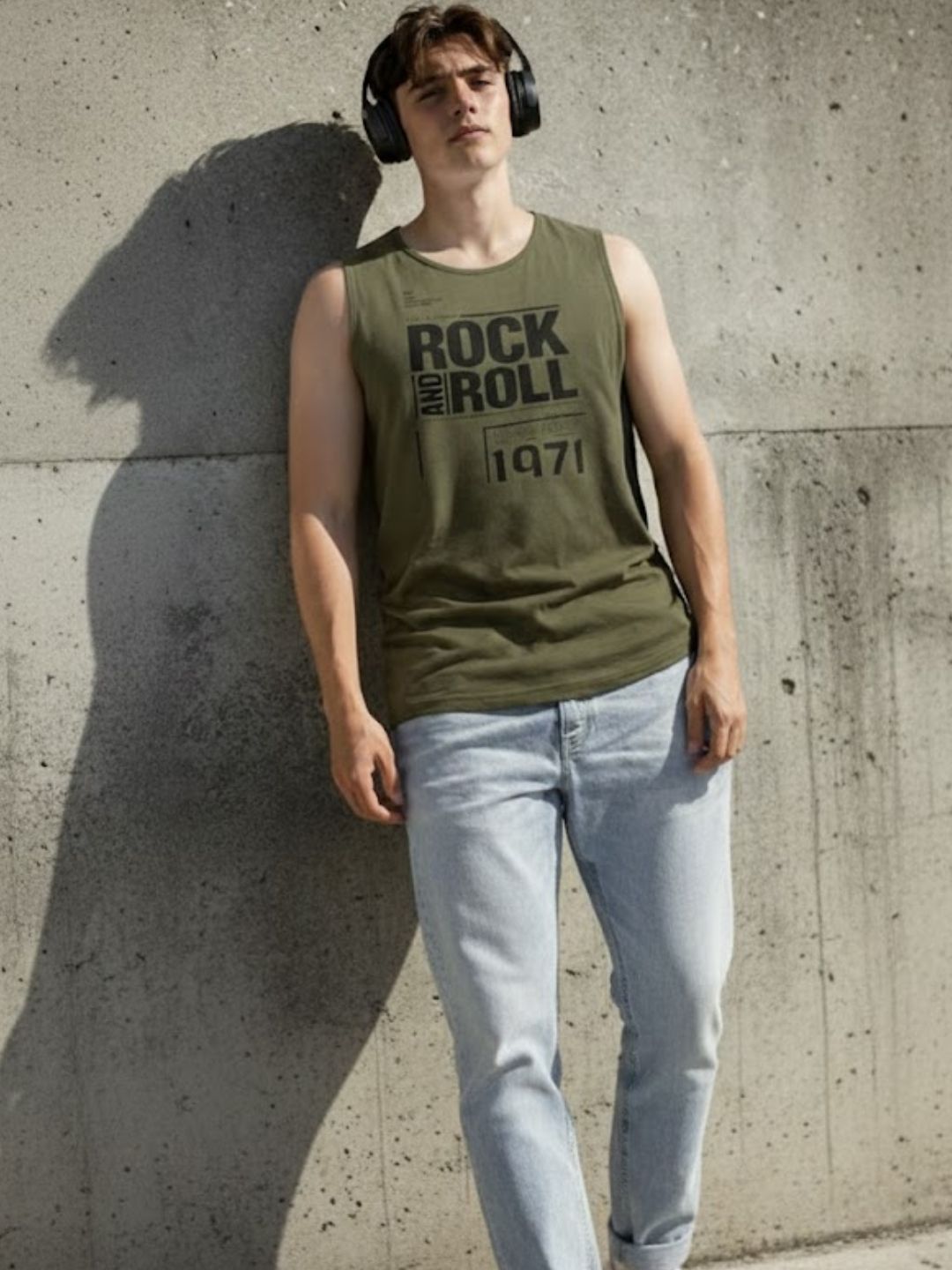 Men Green Printed T-shirt
