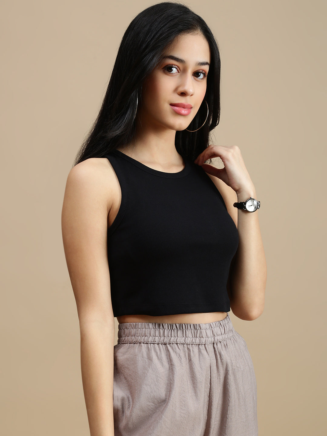 Women Black Casual Top