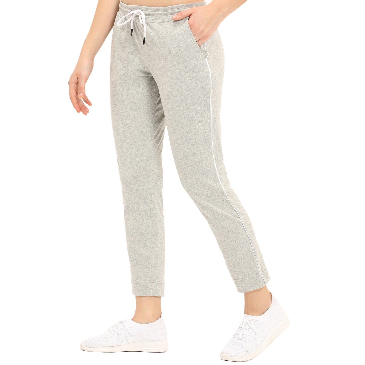 Women Grey Casual Sports Lower Wear Pants