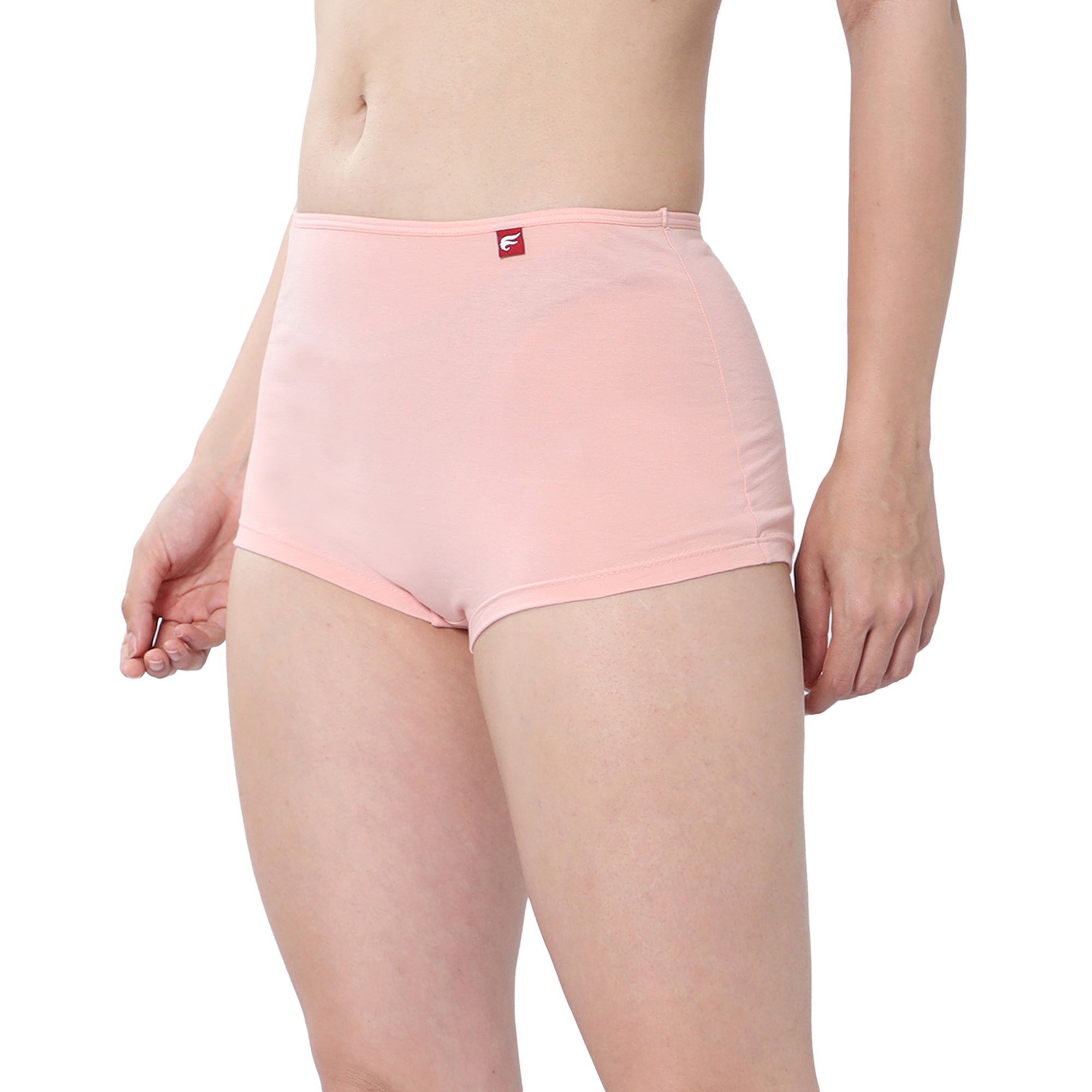 Women Peach Midrise Comfort Boyshorts